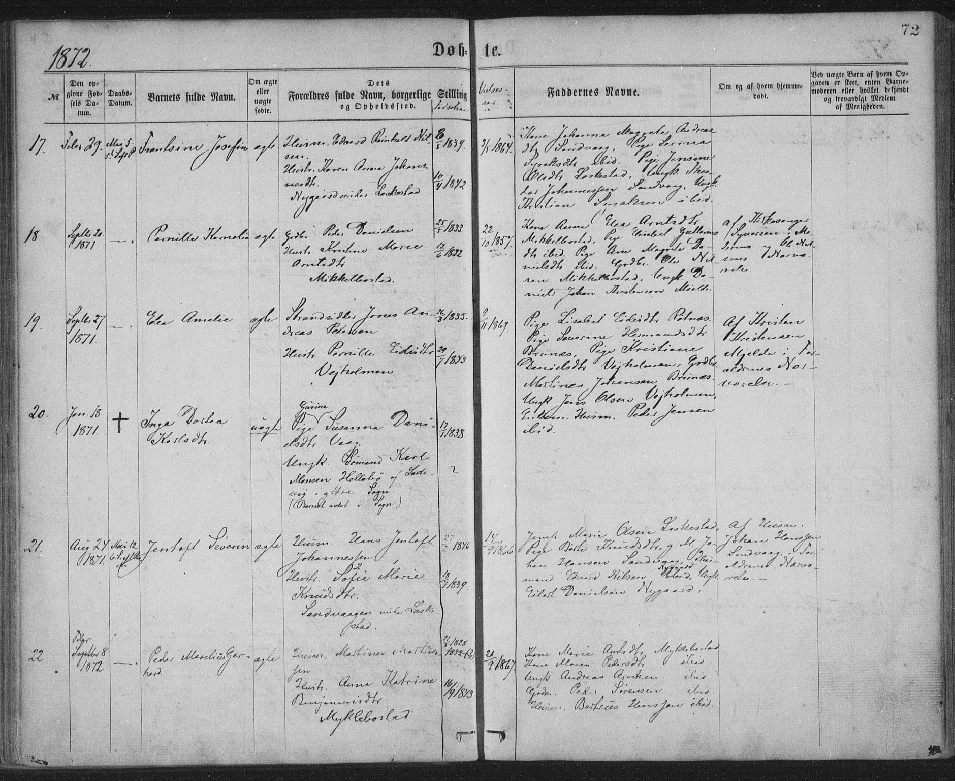 Ministerialprotokoller, klokkerbøker og fødselsregistre - Nordland, AV/SAT-A-1459/855/L0801: Ministerialbok nr. 855A09, 1864-1874, s. 72