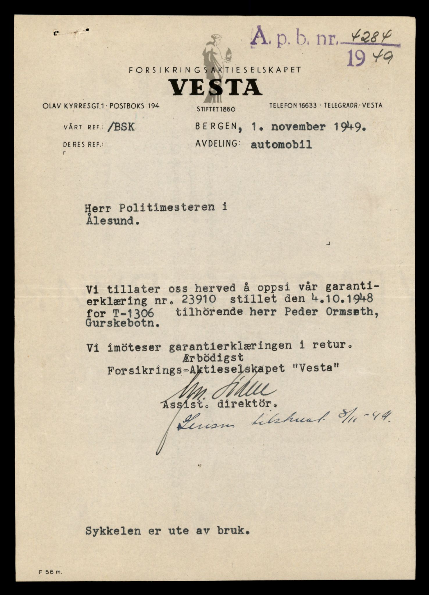Møre og Romsdal vegkontor - Ålesund trafikkstasjon, AV/SAT-A-4099/F/Fe/L0037: Registreringskort for kjøretøy T 13031 - T 13179, 1927-1998, s. 2459