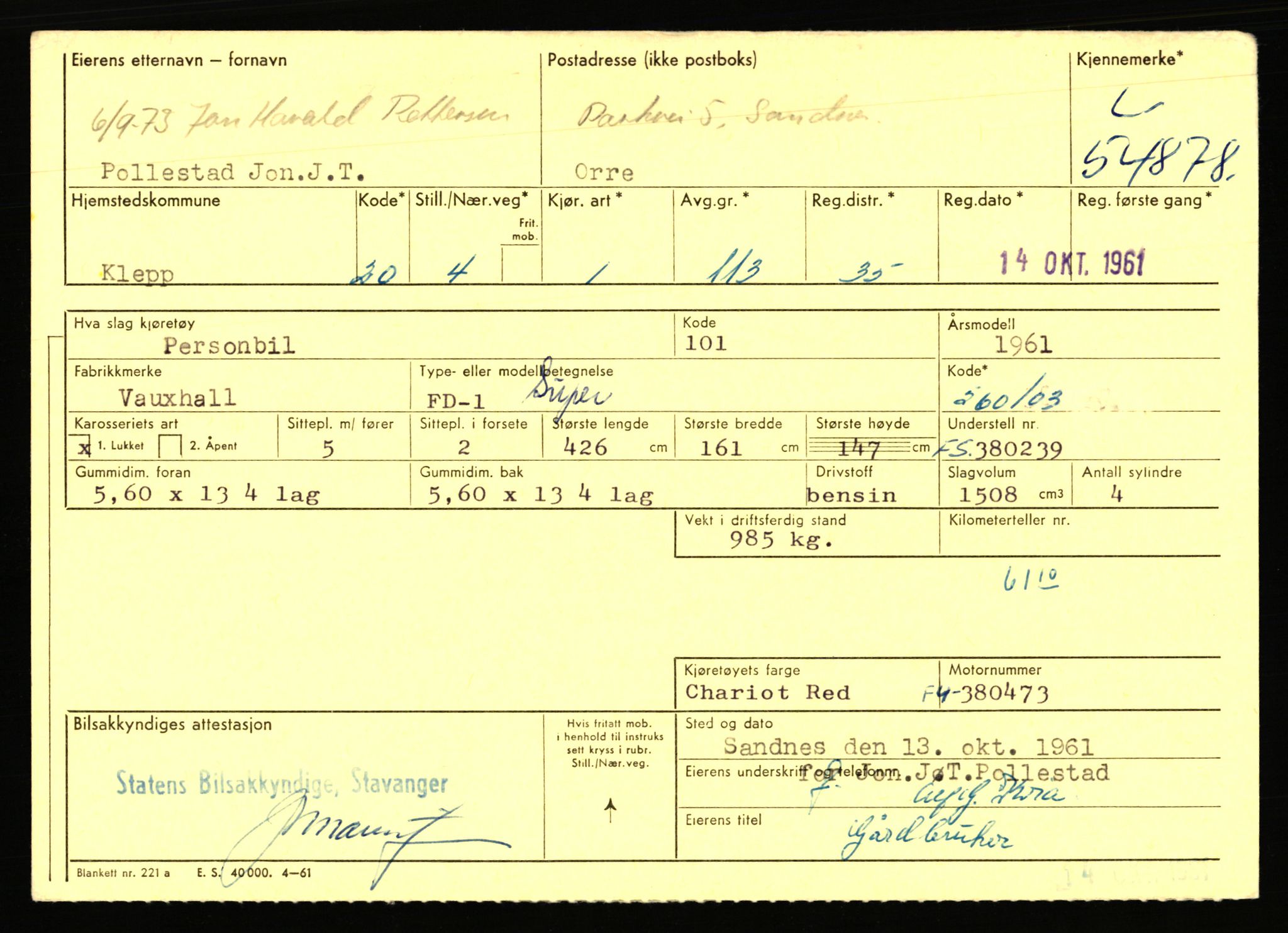 Stavanger trafikkstasjon, AV/SAST-A-101942/0/F/L0054: L-54200 - L-55699, 1930-1971, s. 1395