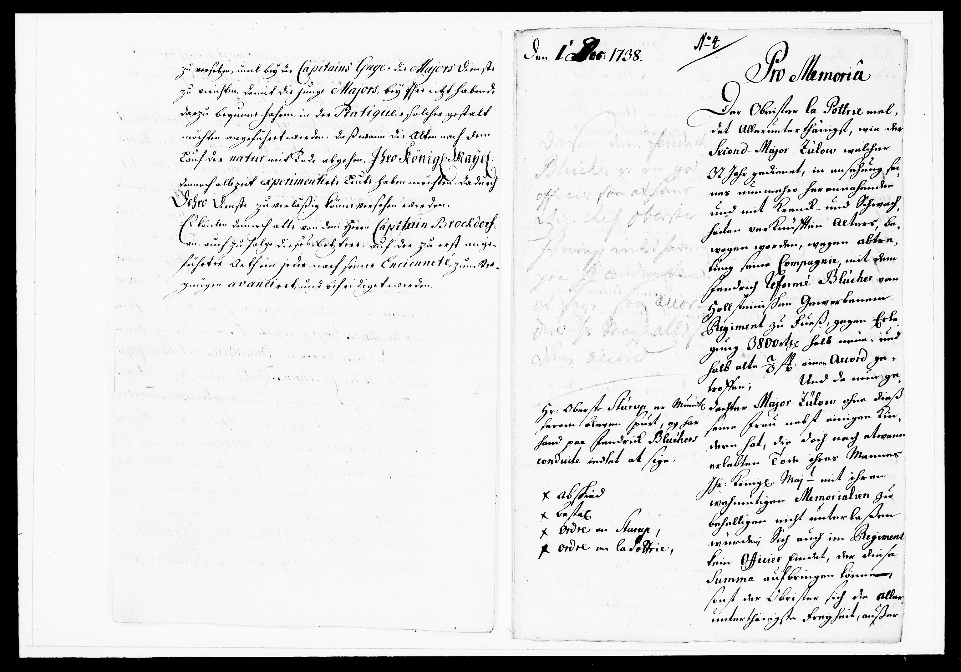 Krigskollegiet, Krigskancelliet, DRA/A-0006/-/1143-1150: Refererede sager, 1738, s. 536