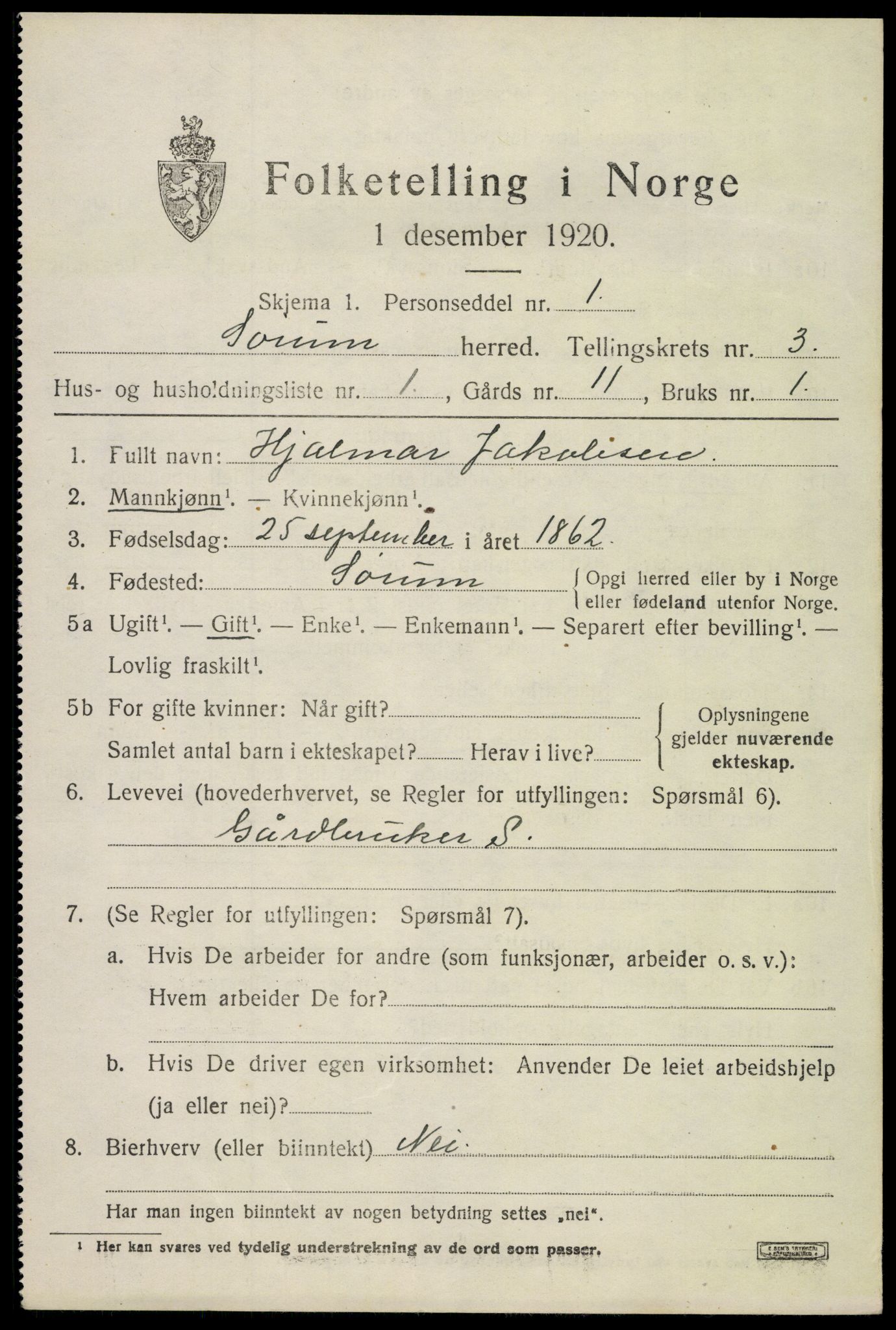 SAO, Folketelling 1920 for 0226 Sørum herred, 1920, s. 2193