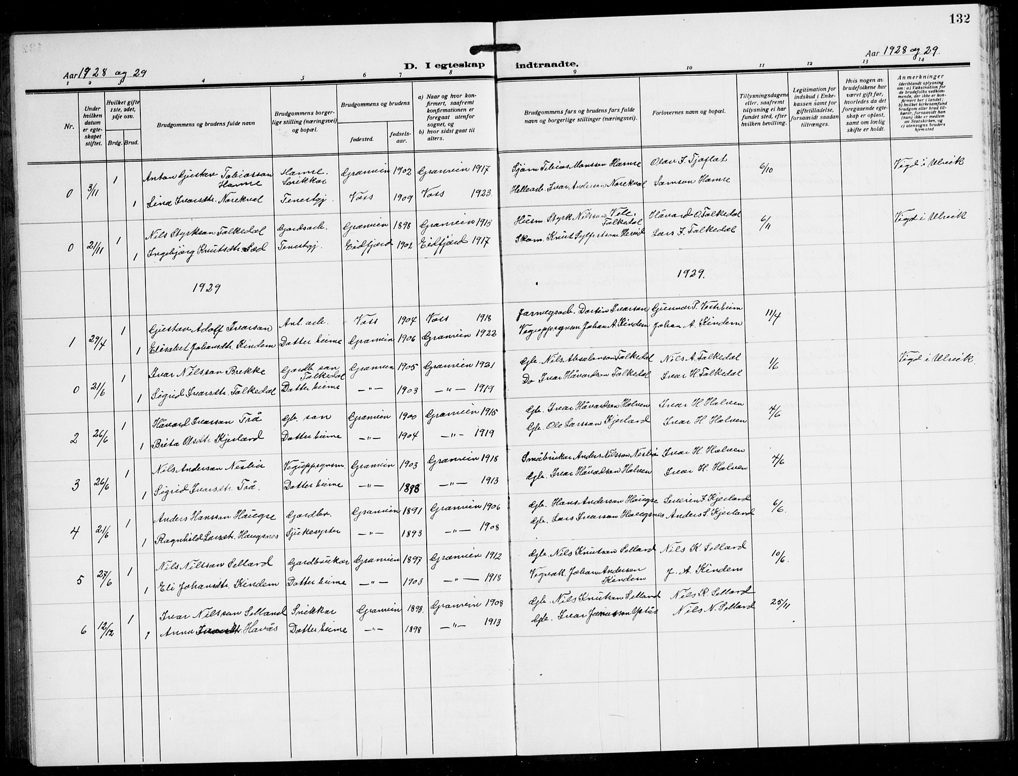 Ulvik sokneprestembete, AV/SAB-A-78801/H/Hab: Klokkerbok nr. B 5, 1924-1942, s. 132