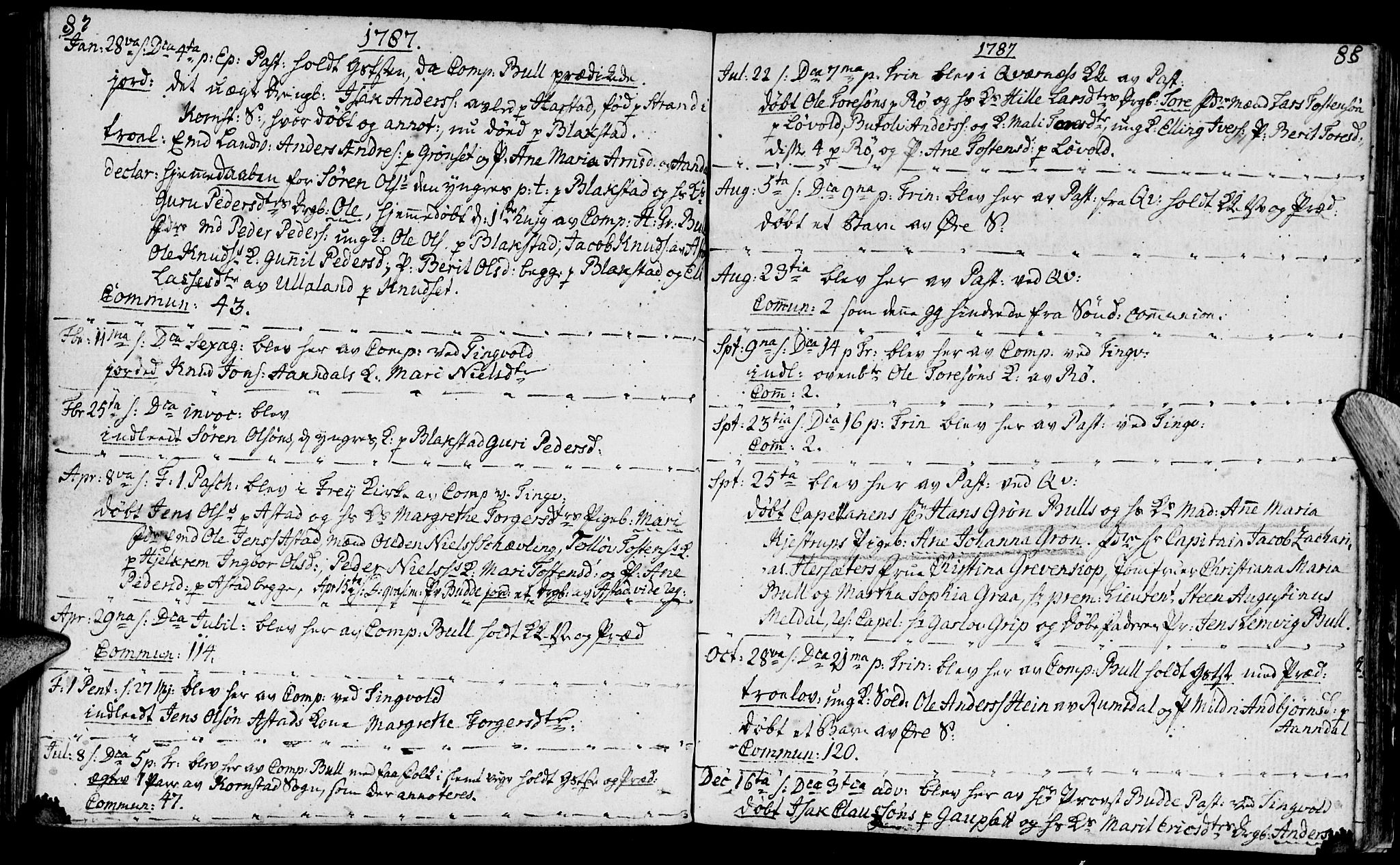 Ministerialprotokoller, klokkerbøker og fødselsregistre - Møre og Romsdal, AV/SAT-A-1454/584/L0962: Ministerialbok nr. 584A02, 1765-1812, s. 87-88