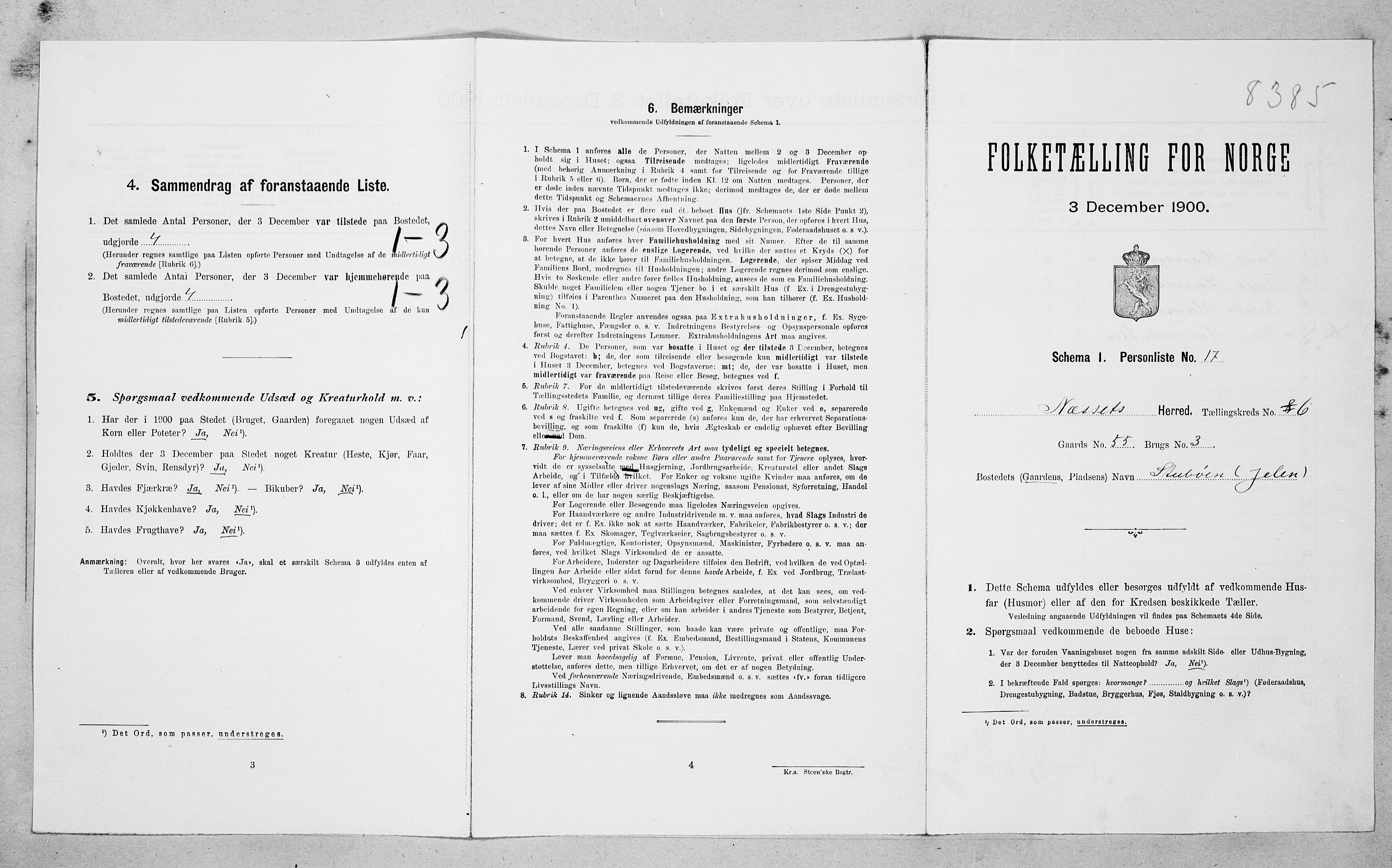 SAT, Folketelling 1900 for 1543 Nesset herred, 1900, s. 405
