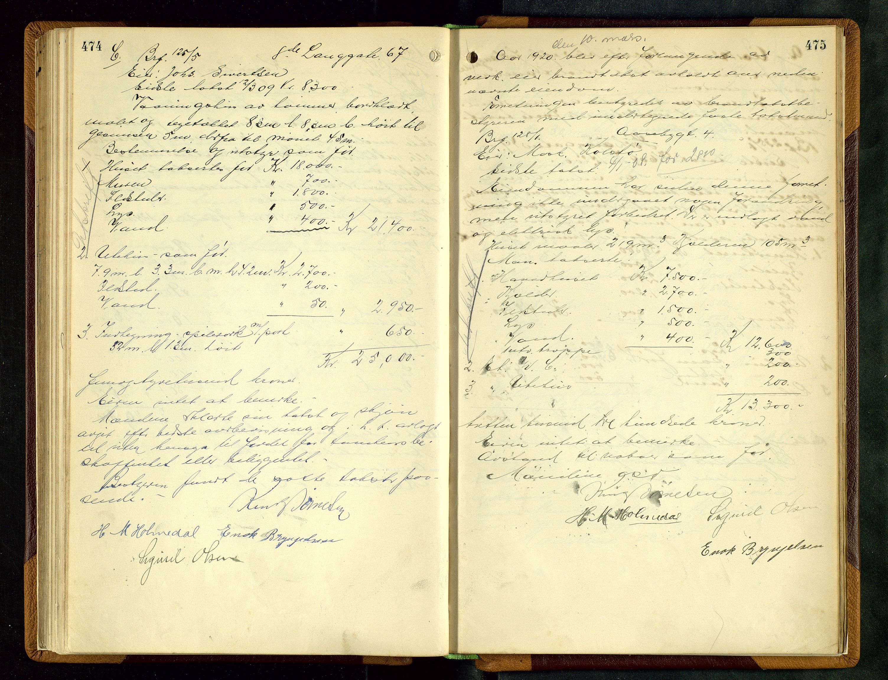 Norges Brannkasse Haugesund, SAST/A-102142/0002/O/L0010: Branntakstprotokoll, 1917-1920, s. 474-475