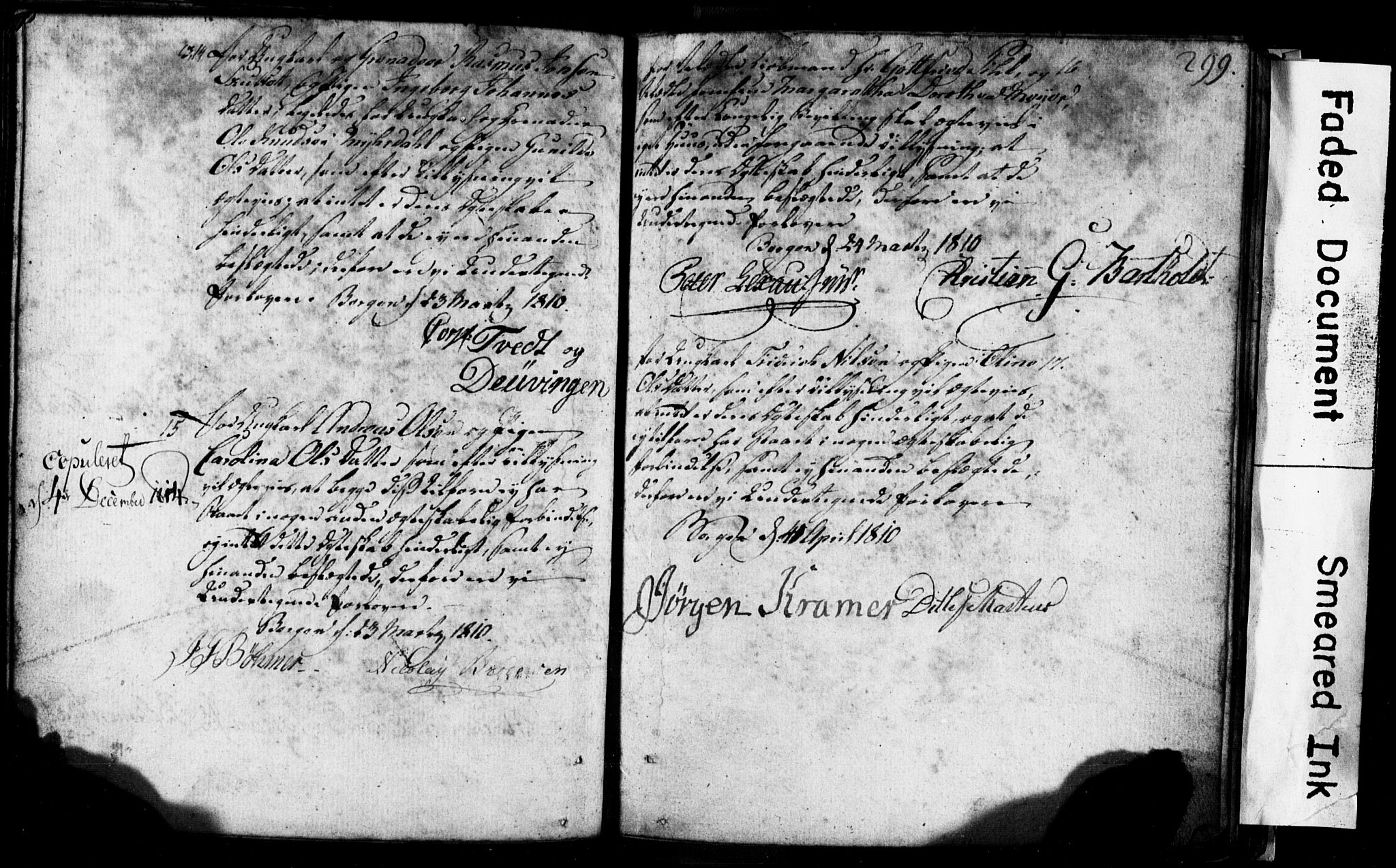 Korskirken sokneprestembete, SAB/A-76101: Forlovererklæringer nr. II.5.1, 1776-1816, s. 299