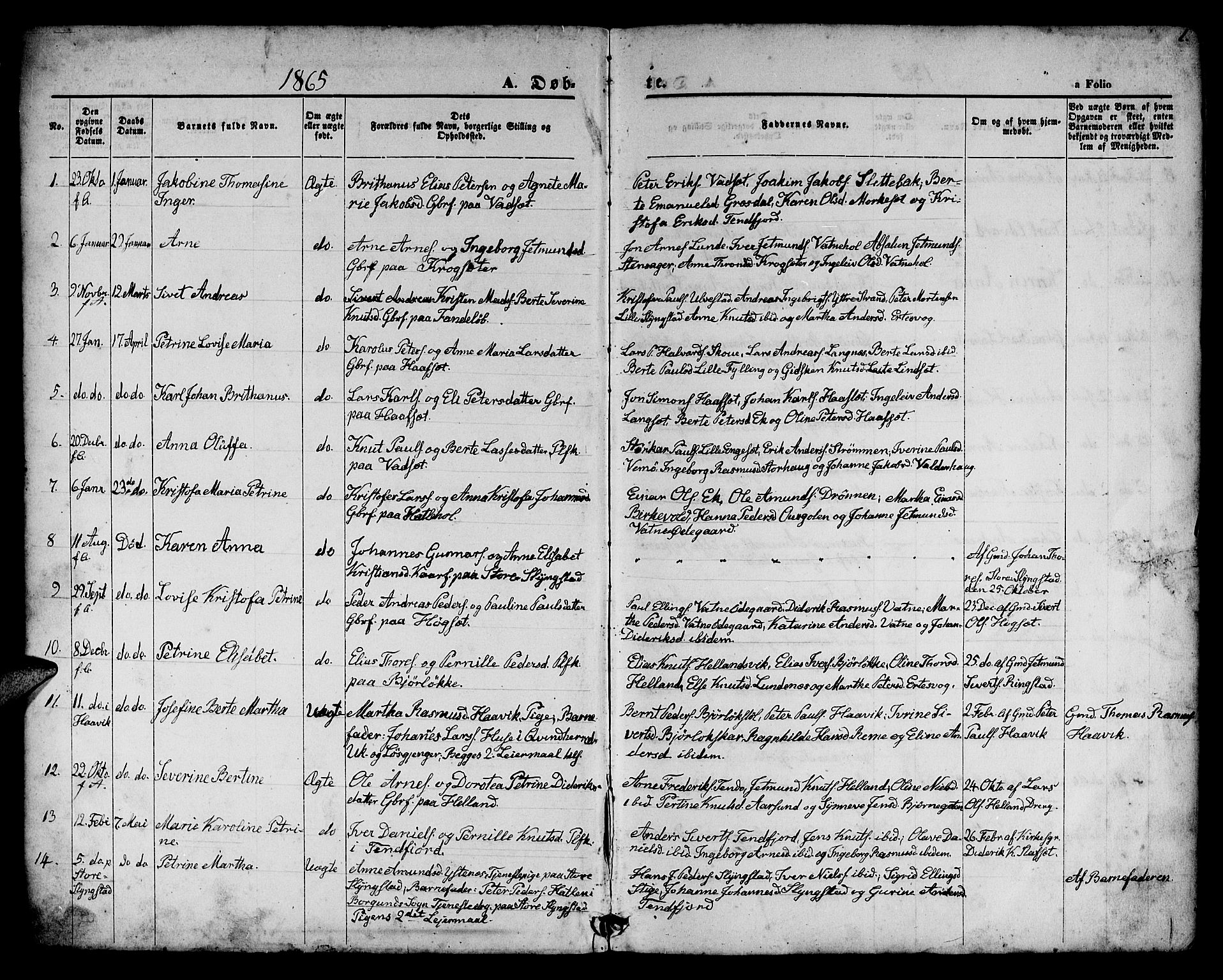 Ministerialprotokoller, klokkerbøker og fødselsregistre - Møre og Romsdal, AV/SAT-A-1454/525/L0375: Klokkerbok nr. 525C01, 1865-1879, s. 1