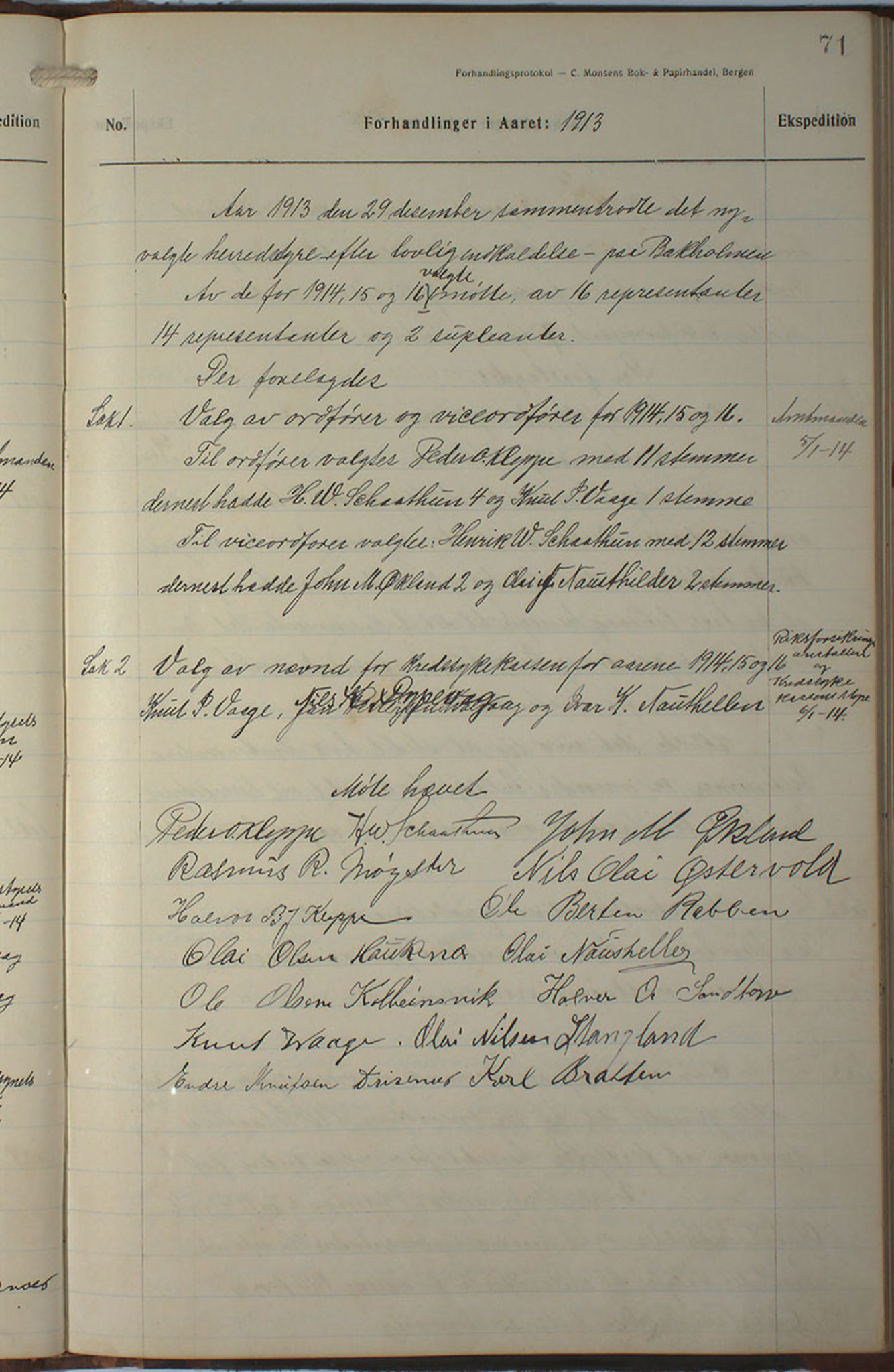 Austevoll kommune. Formannskapet, IKAH/1244-021/A/Aa/L0002b: Møtebok for heradstyret, 1910-1919, s. 143