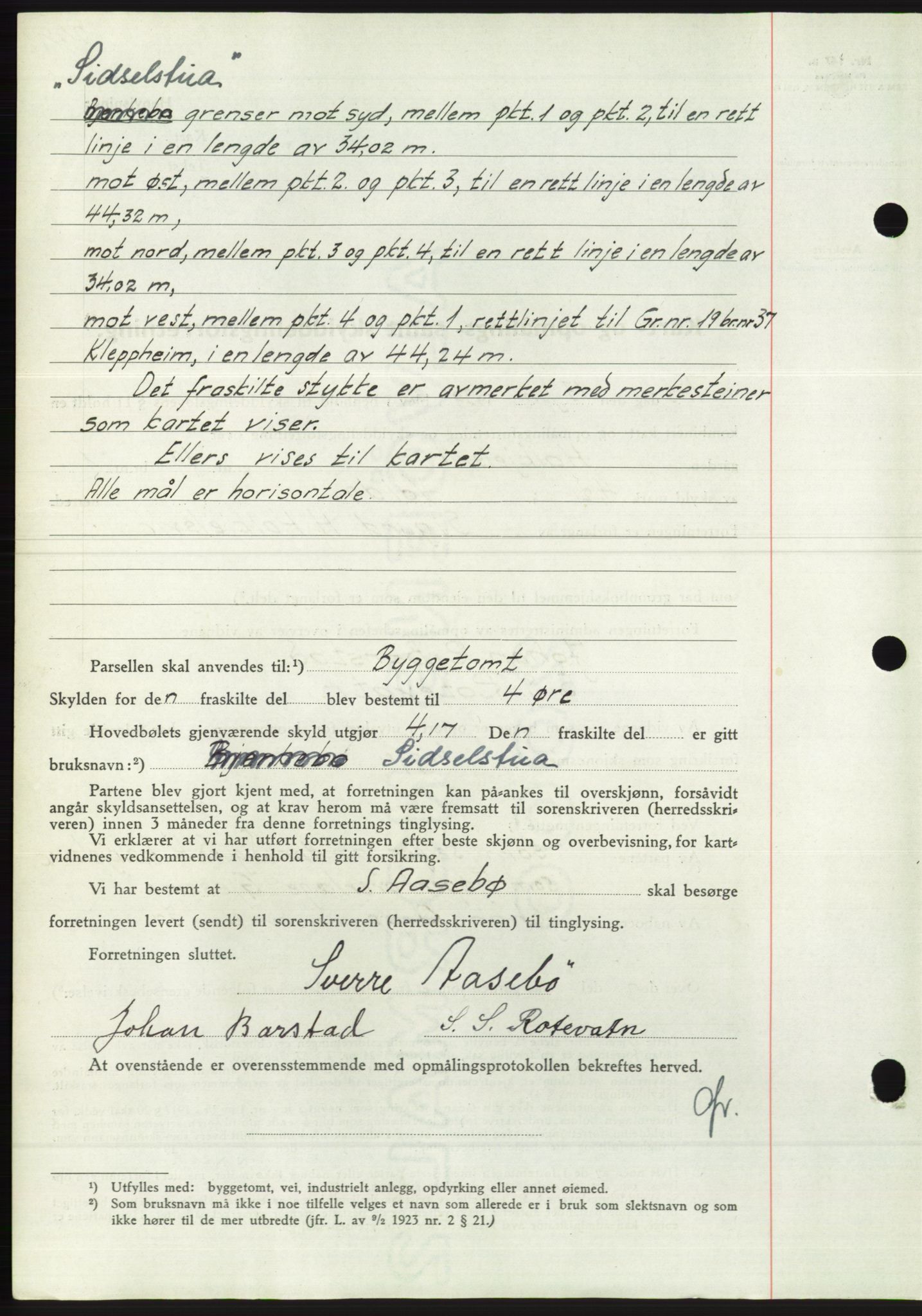 Søre Sunnmøre sorenskriveri, AV/SAT-A-4122/1/2/2C/L0068: Pantebok nr. 62, 1939-1939, Dagboknr: 942/1939