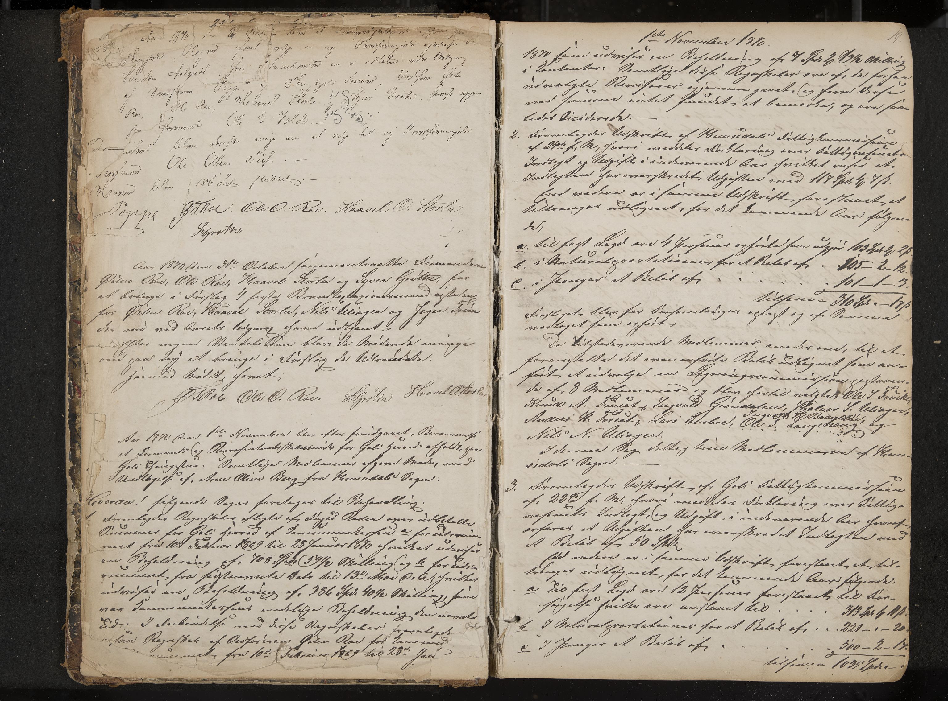 Gol formannskap og sentraladministrasjon, IKAK/0617021-1/A/Aa/L0002: Møtebok med register, 1870-1892, s. 18-19
