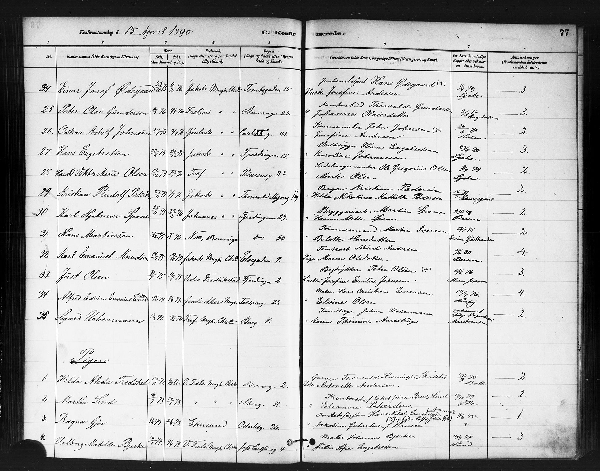 Jakob prestekontor Kirkebøker, AV/SAO-A-10850/F/Fa/L0004: Ministerialbok nr. 4, 1880-1894, s. 77