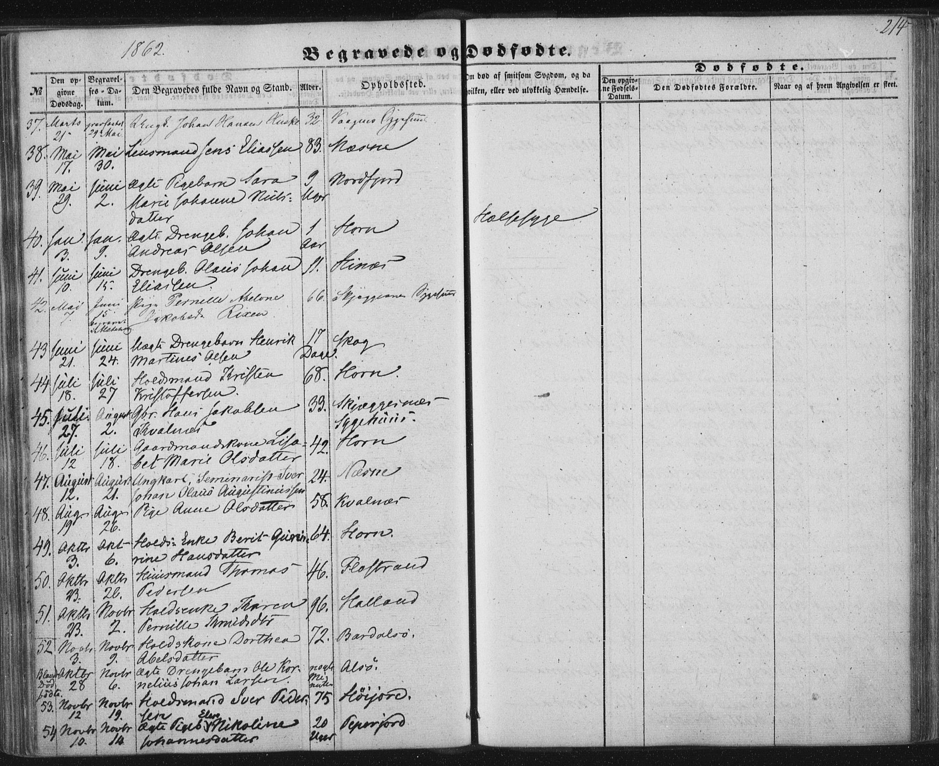 Ministerialprotokoller, klokkerbøker og fødselsregistre - Nordland, AV/SAT-A-1459/838/L0550: Ministerialbok nr. 838A08, 1855-1865, s. 214