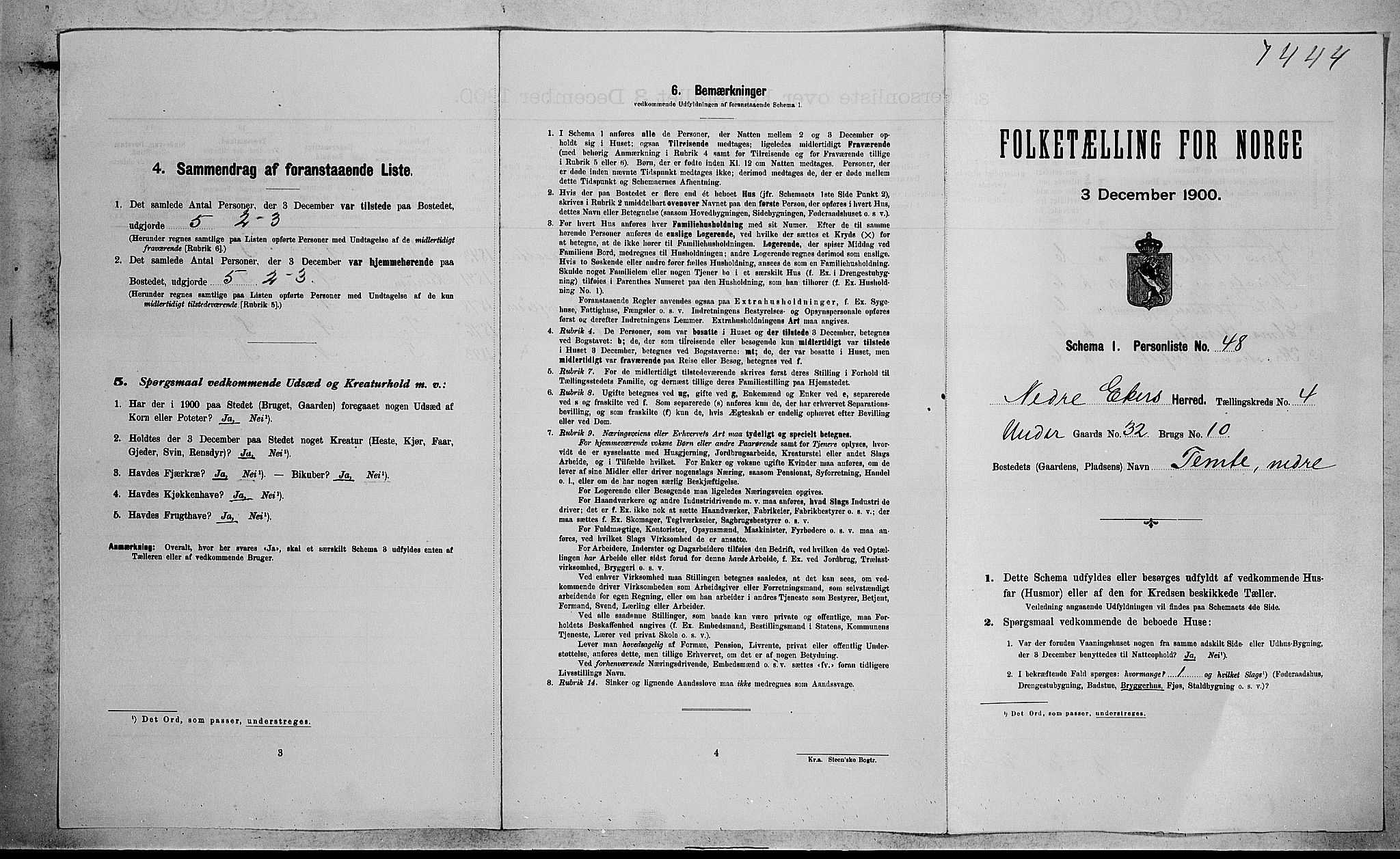 RA, Folketelling 1900 for 0625 Nedre Eiker herred, 1900, s. 553