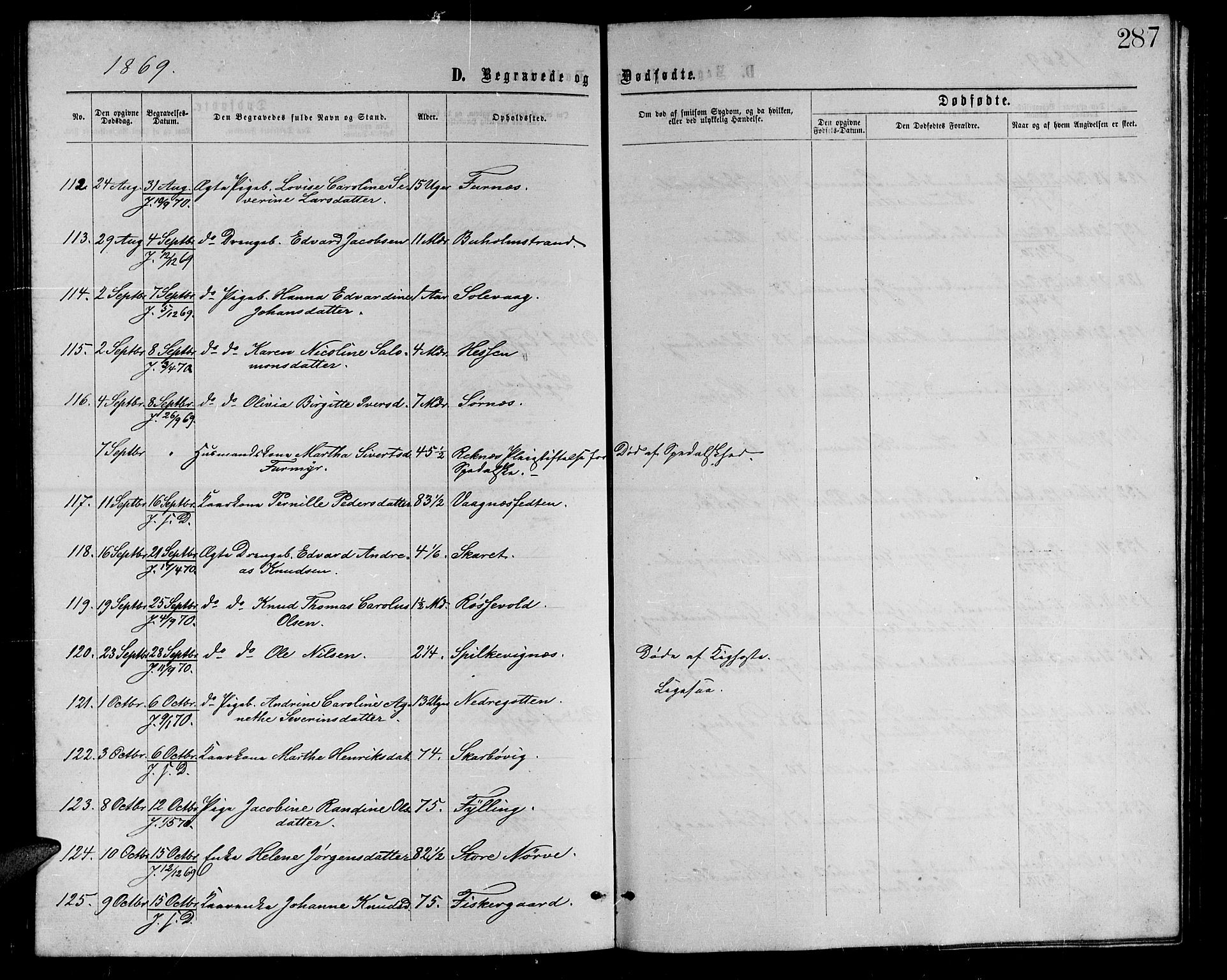 Ministerialprotokoller, klokkerbøker og fødselsregistre - Møre og Romsdal, AV/SAT-A-1454/528/L0428: Klokkerbok nr. 528C09, 1864-1880, s. 287