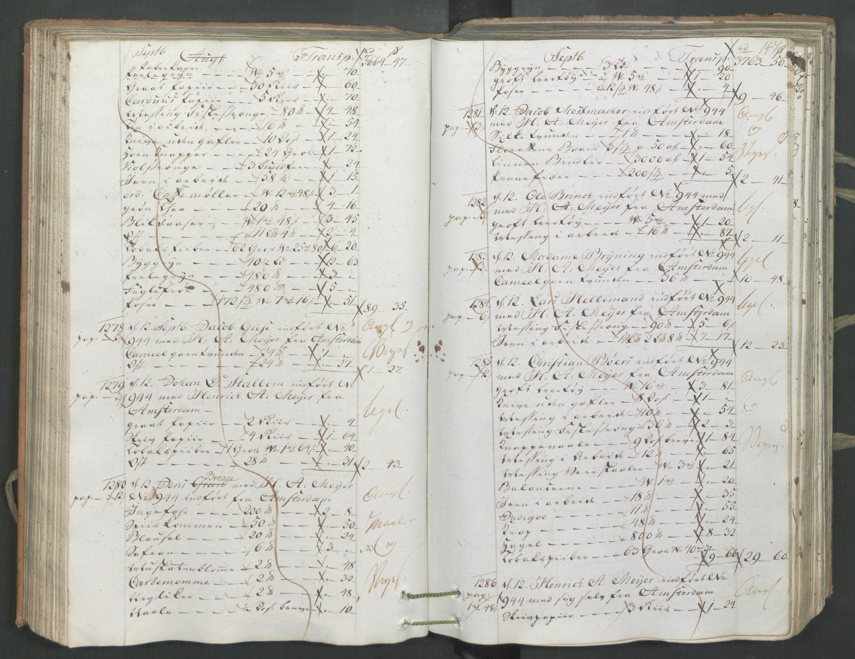 Generaltollkammeret, tollregnskaper, AV/RA-EA-5490/R26/L0222/0001: Tollregnskaper Bergen A / Inngående hovedtollbok, 1786, s. 146b-147a