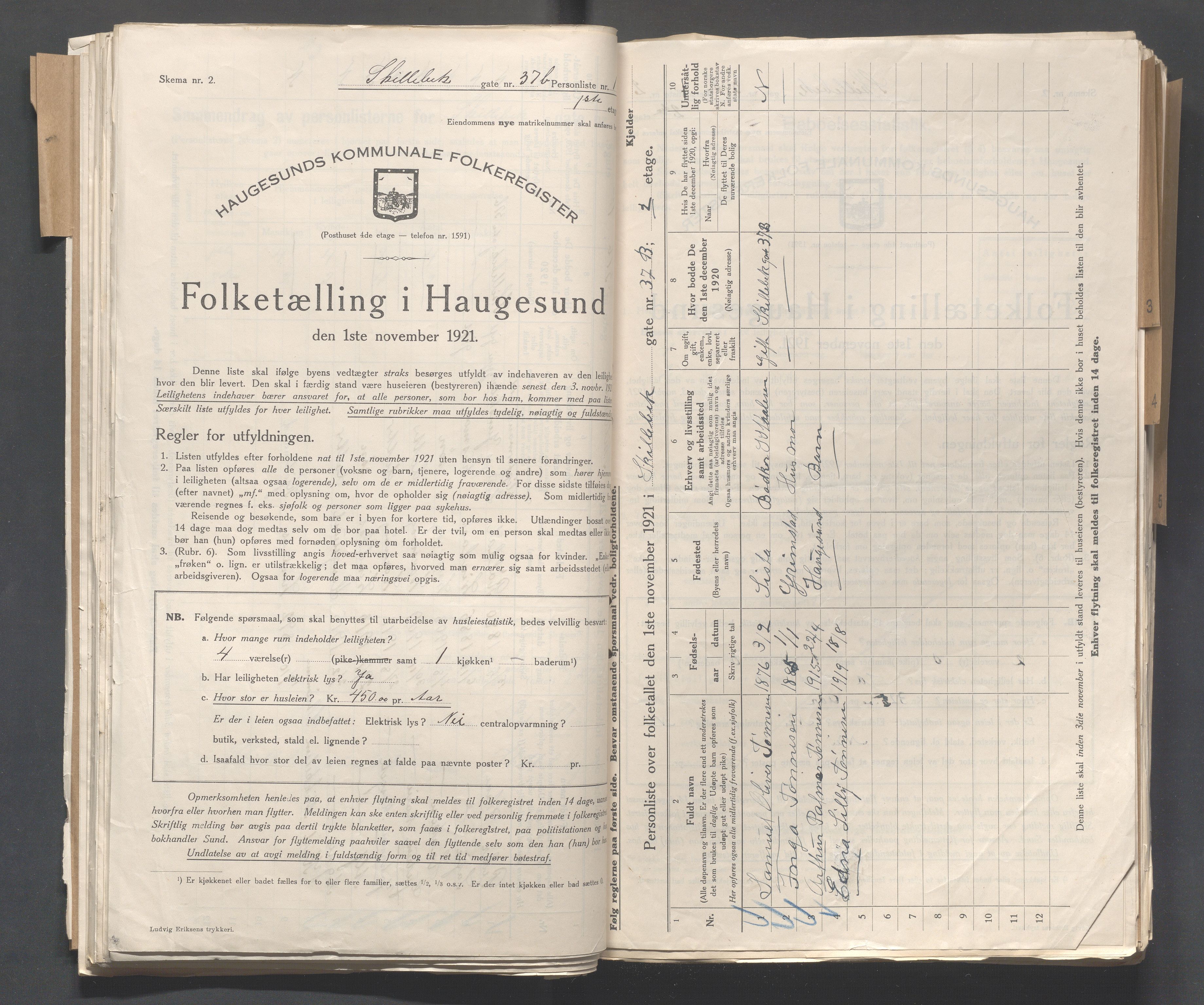IKAR, Kommunal folketelling 1.11.1921 for Haugesund, 1921, s. 3959