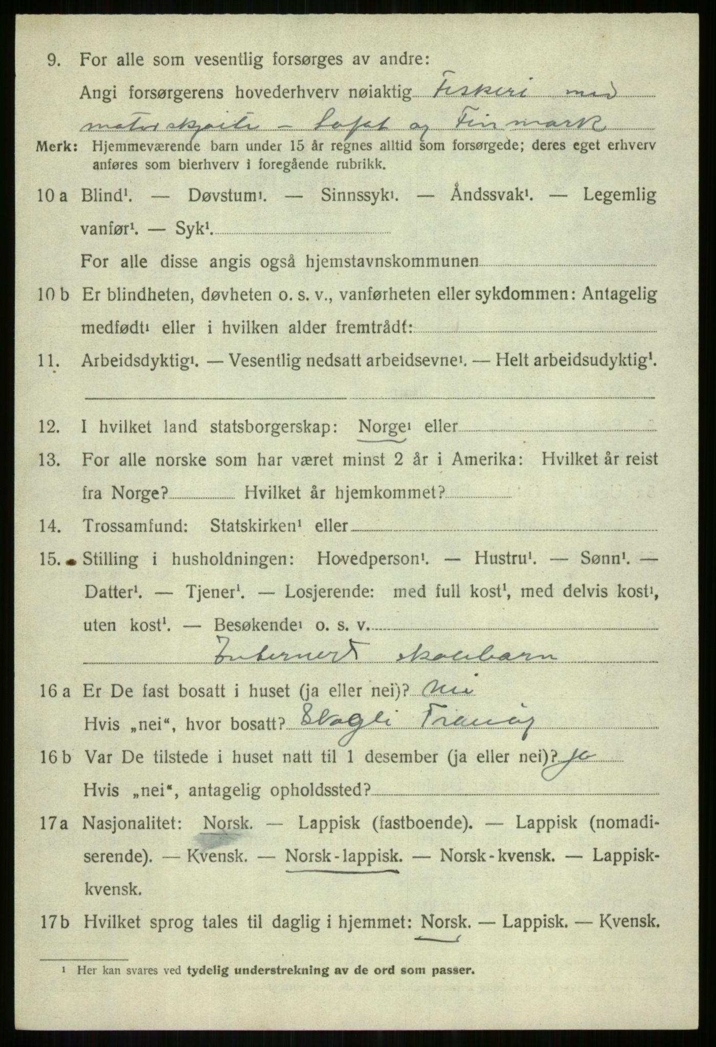 SATØ, Folketelling 1920 for 1927 Tranøy herred, 1920, s. 2344