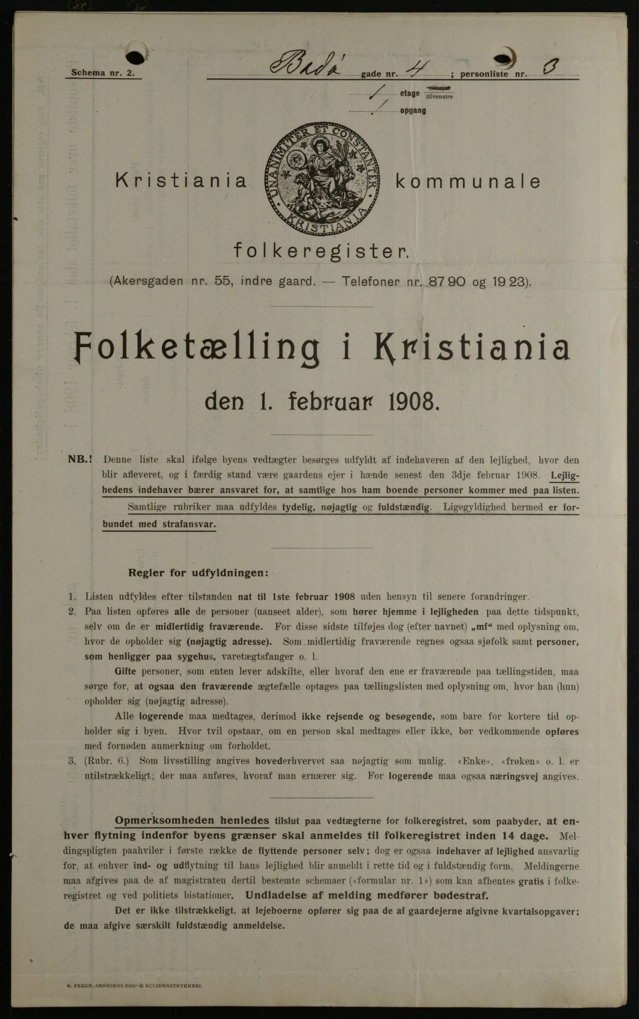 OBA, Kommunal folketelling 1.2.1908 for Kristiania kjøpstad, 1908, s. 6546