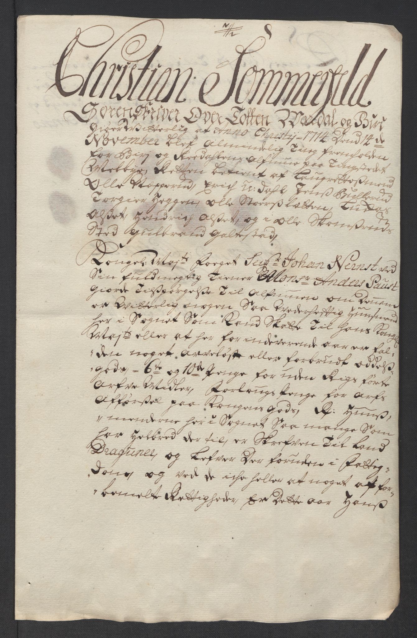 Rentekammeret inntil 1814, Reviderte regnskaper, Fogderegnskap, AV/RA-EA-4092/R18/L1313: Fogderegnskap Hadeland, Toten og Valdres, 1714, s. 11