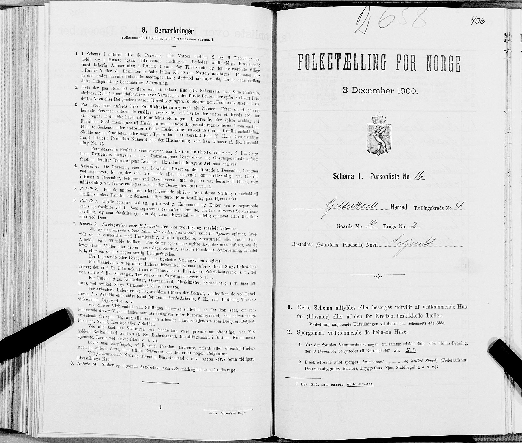 SAT, Folketelling 1900 for 1838 Gildeskål herred, 1900, s. 449
