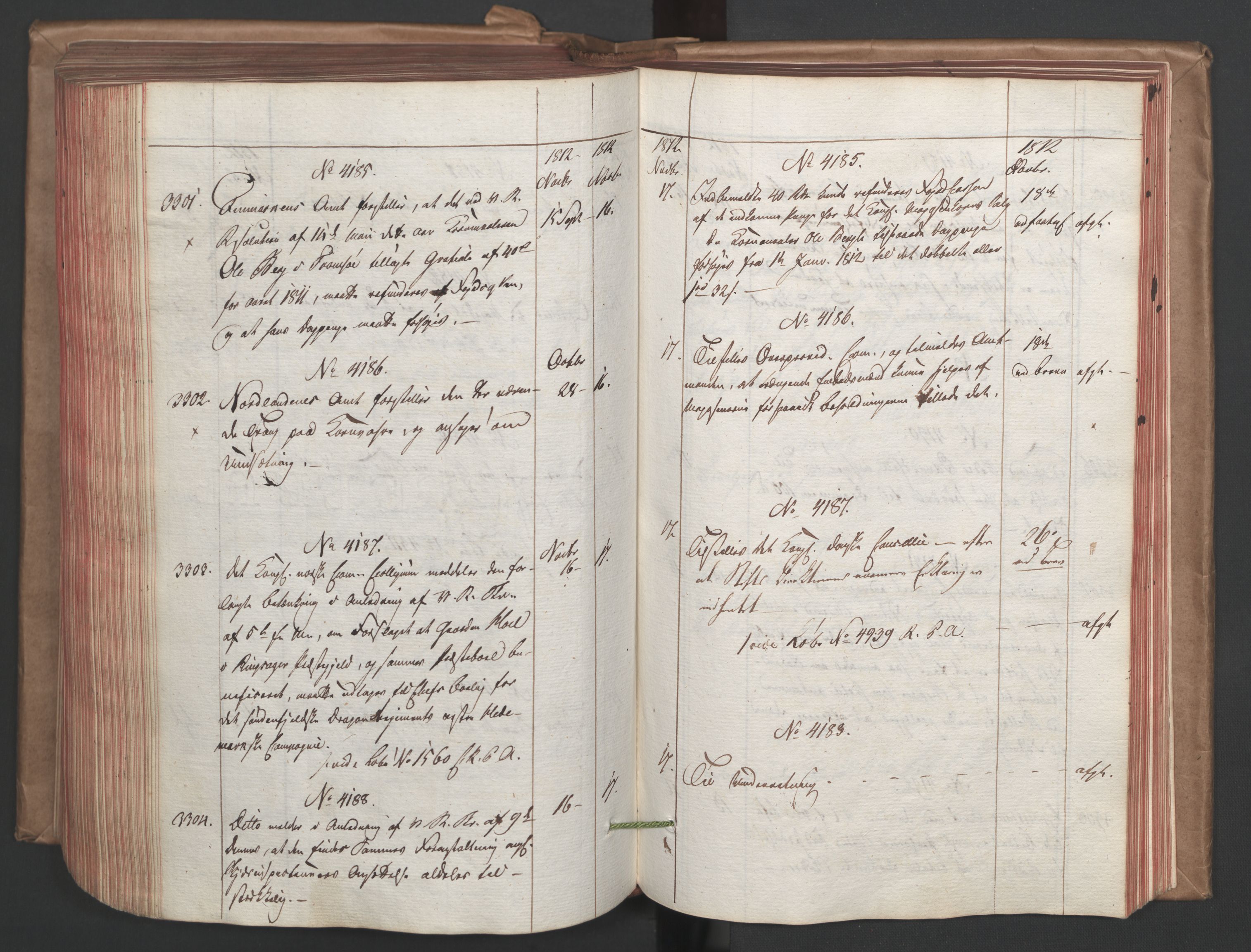 Stattholderembetet 1810-1814, 1. kontor (Kontor A), AV/RA-EA-2872/Ab/L0004: Referatprotokoll,  j.nr. 2338-3328a,  l.nr. 3011-4214a, 1812, s. 279
