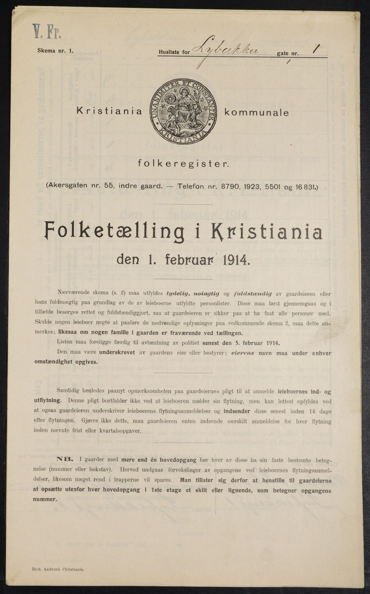 OBA, Kommunal folketelling 1.2.1914 for Kristiania, 1914, s. 58359