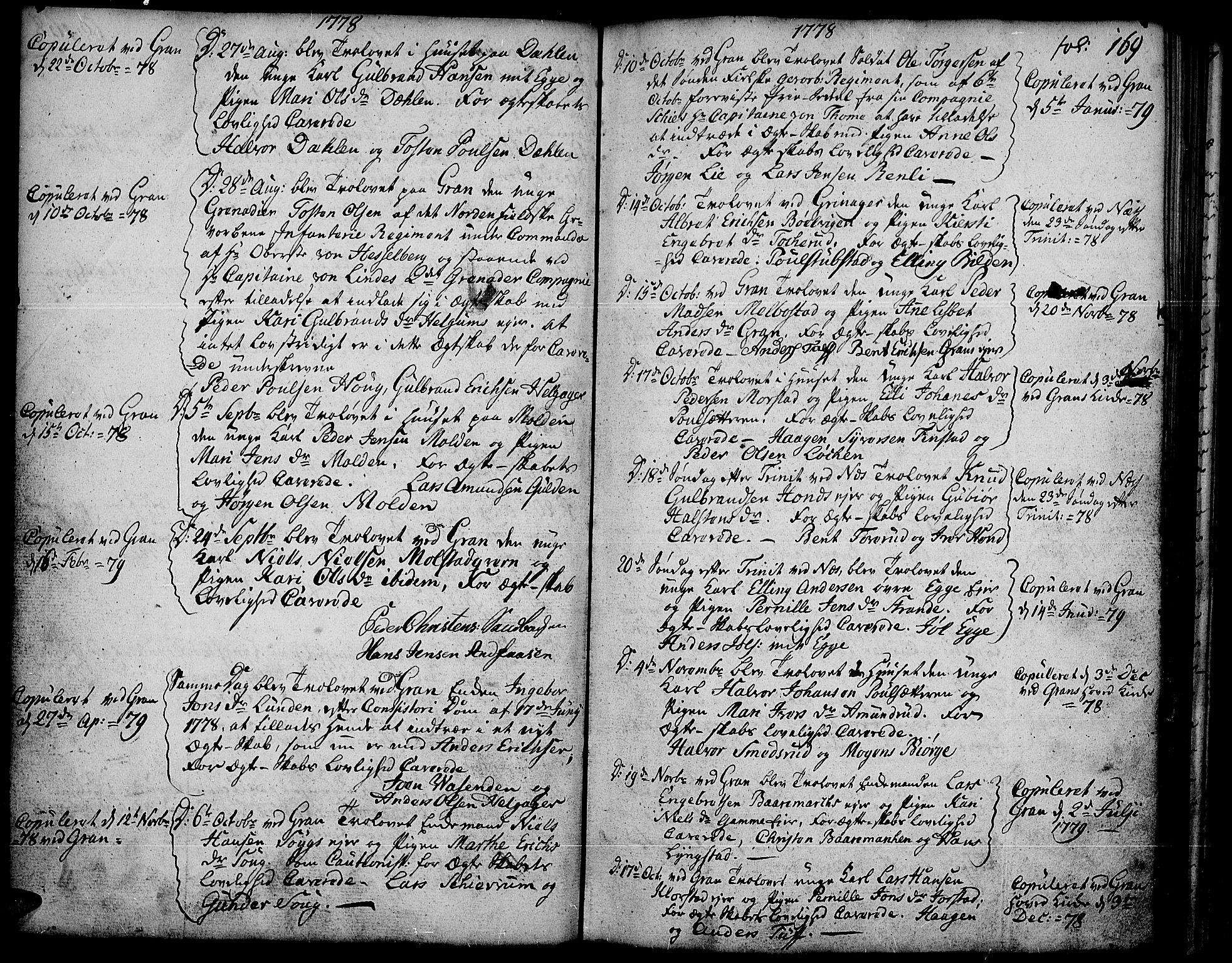 Gran prestekontor, AV/SAH-PREST-112/H/Ha/Haa/L0005: Ministerialbok nr. 5, 1776-1788, s. 169