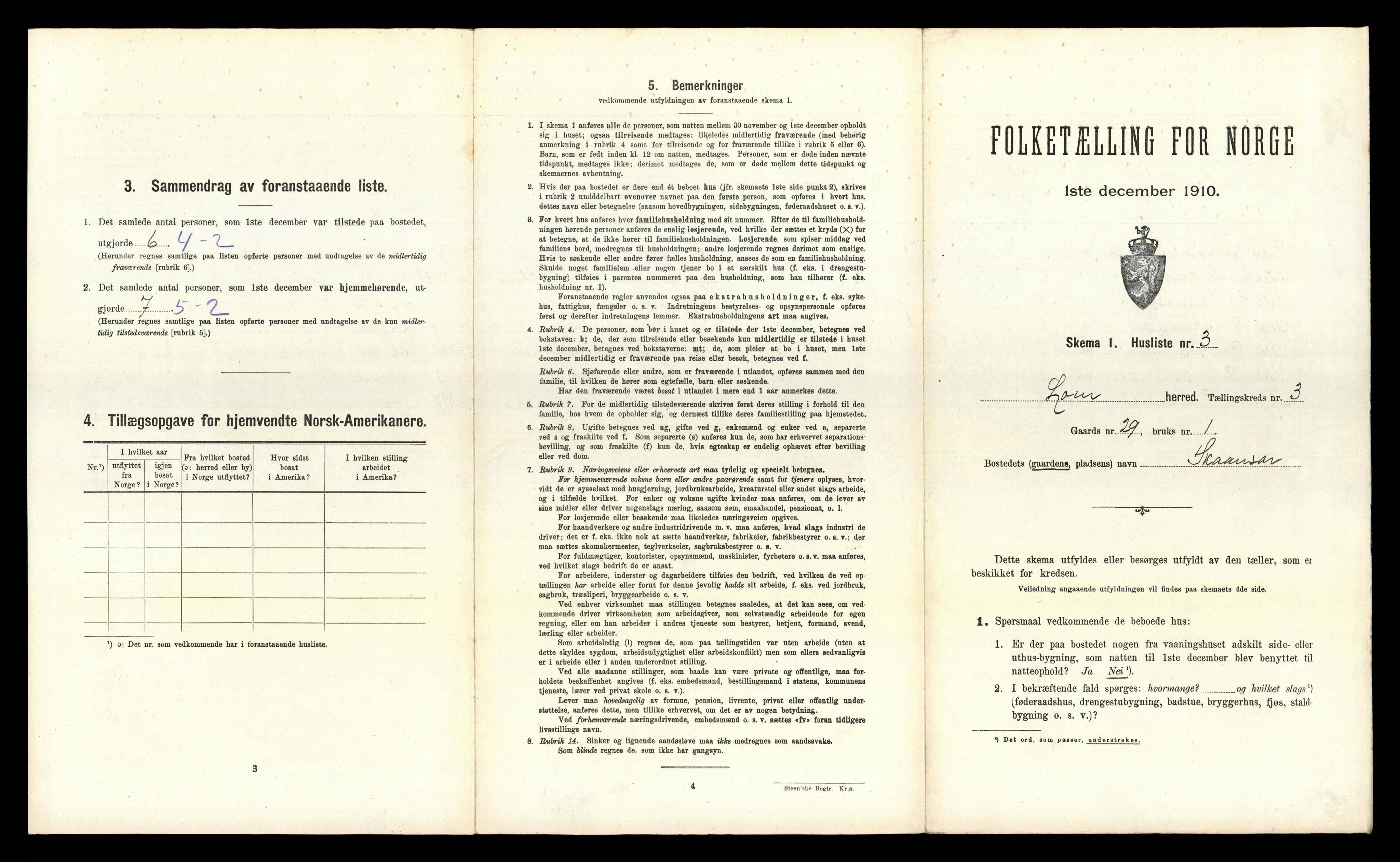 RA, Folketelling 1910 for 0514 Lom herred, 1910, s. 345