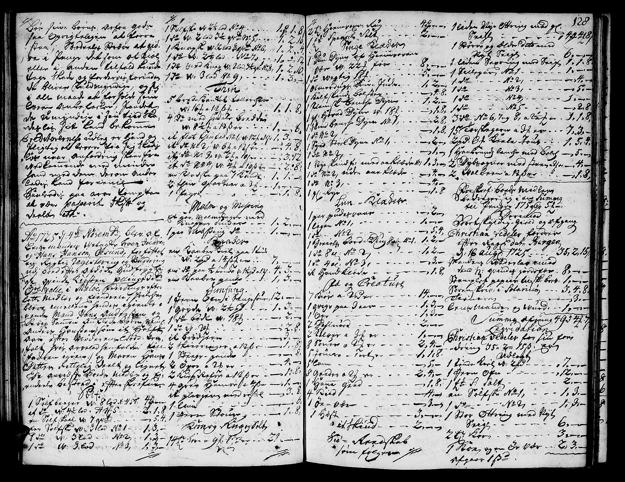Helgeland sorenskriveri, SAT/A-0004/3/3A/L0007: Skifteprotokoll 6A, 1725-1727, s. 127b-128a