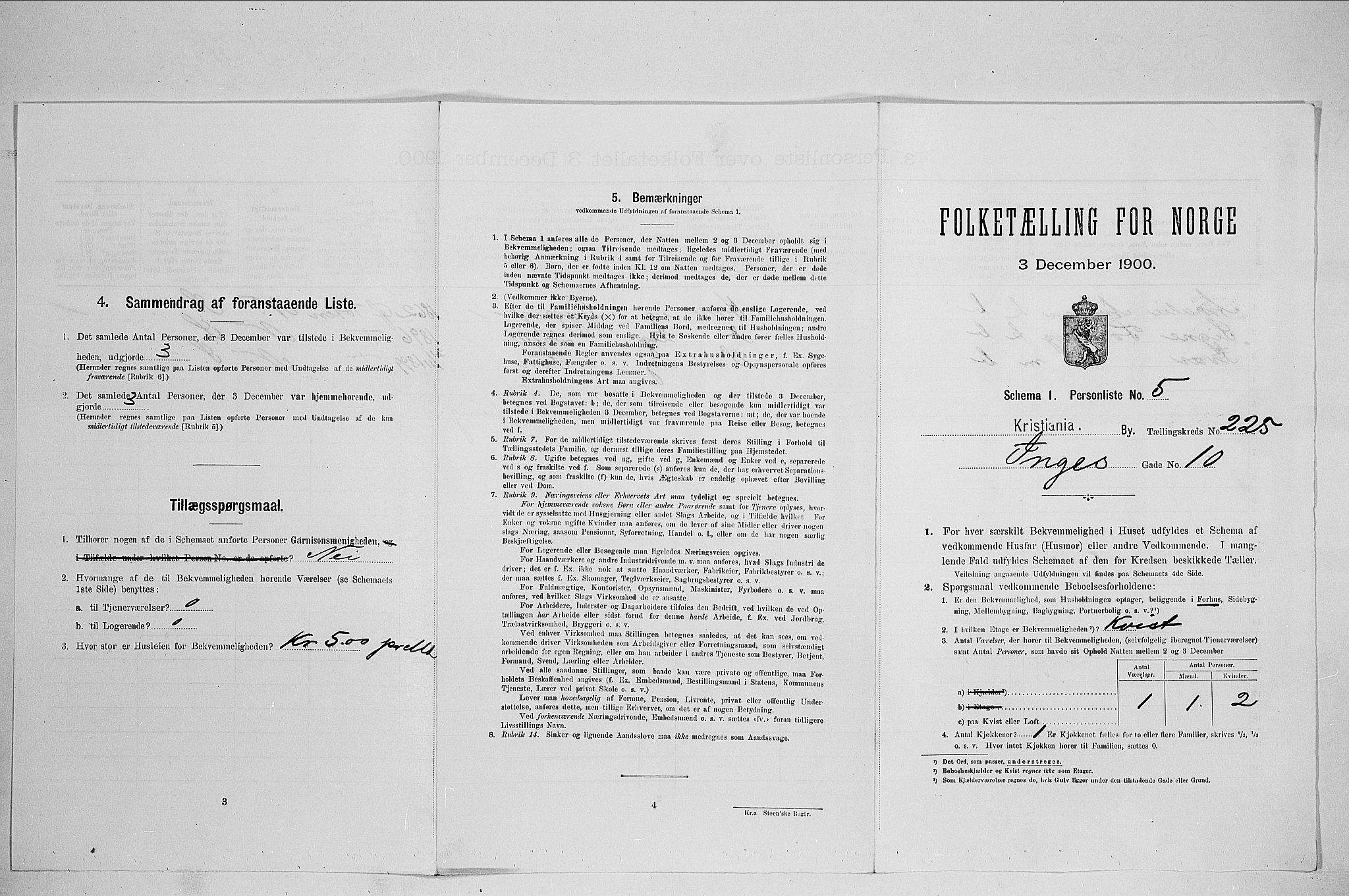 SAO, Folketelling 1900 for 0301 Kristiania kjøpstad, 1900, s. 41476