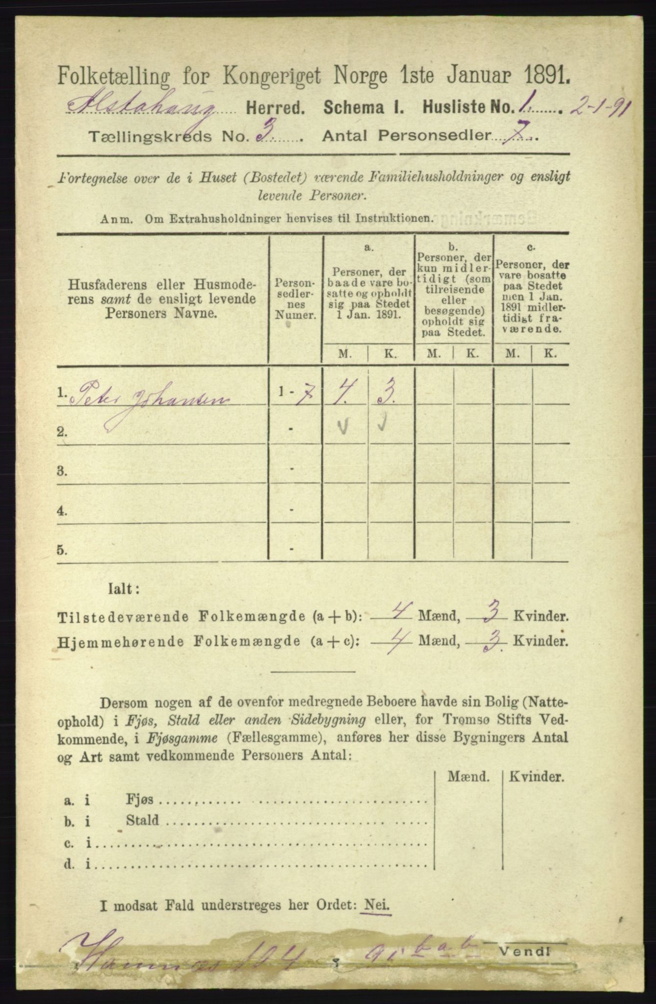 RA, Folketelling 1891 for 1820 Alstahaug herred, 1891, s. 1036