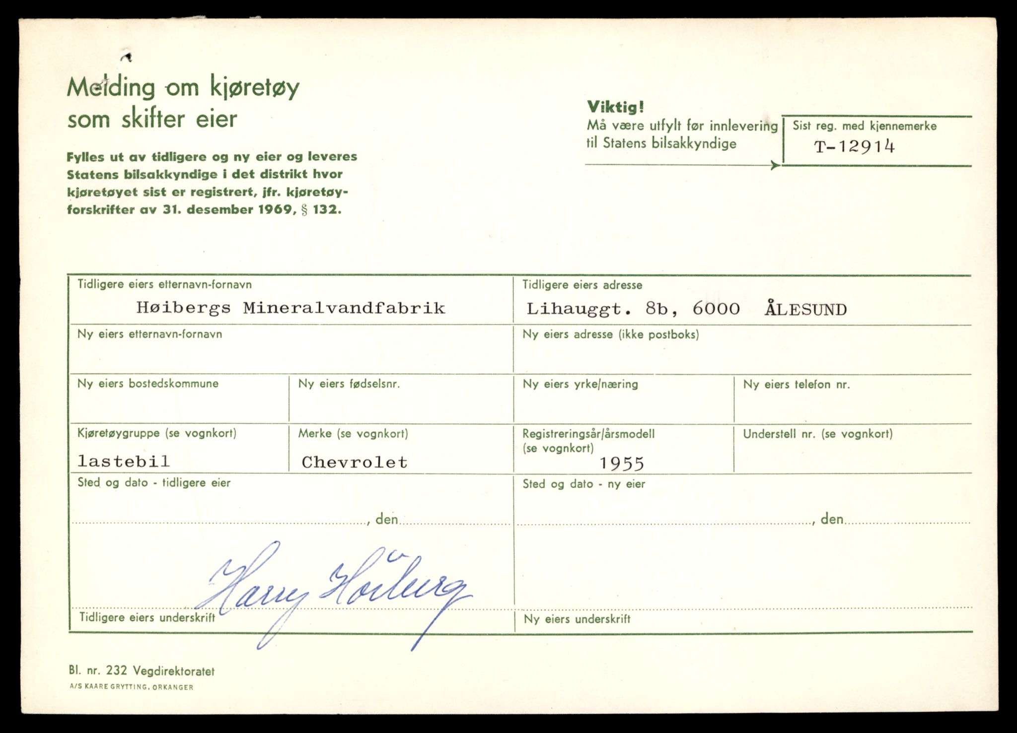 Møre og Romsdal vegkontor - Ålesund trafikkstasjon, AV/SAT-A-4099/F/Fe/L0036: Registreringskort for kjøretøy T 12831 - T 13030, 1927-1998, s. 1385
