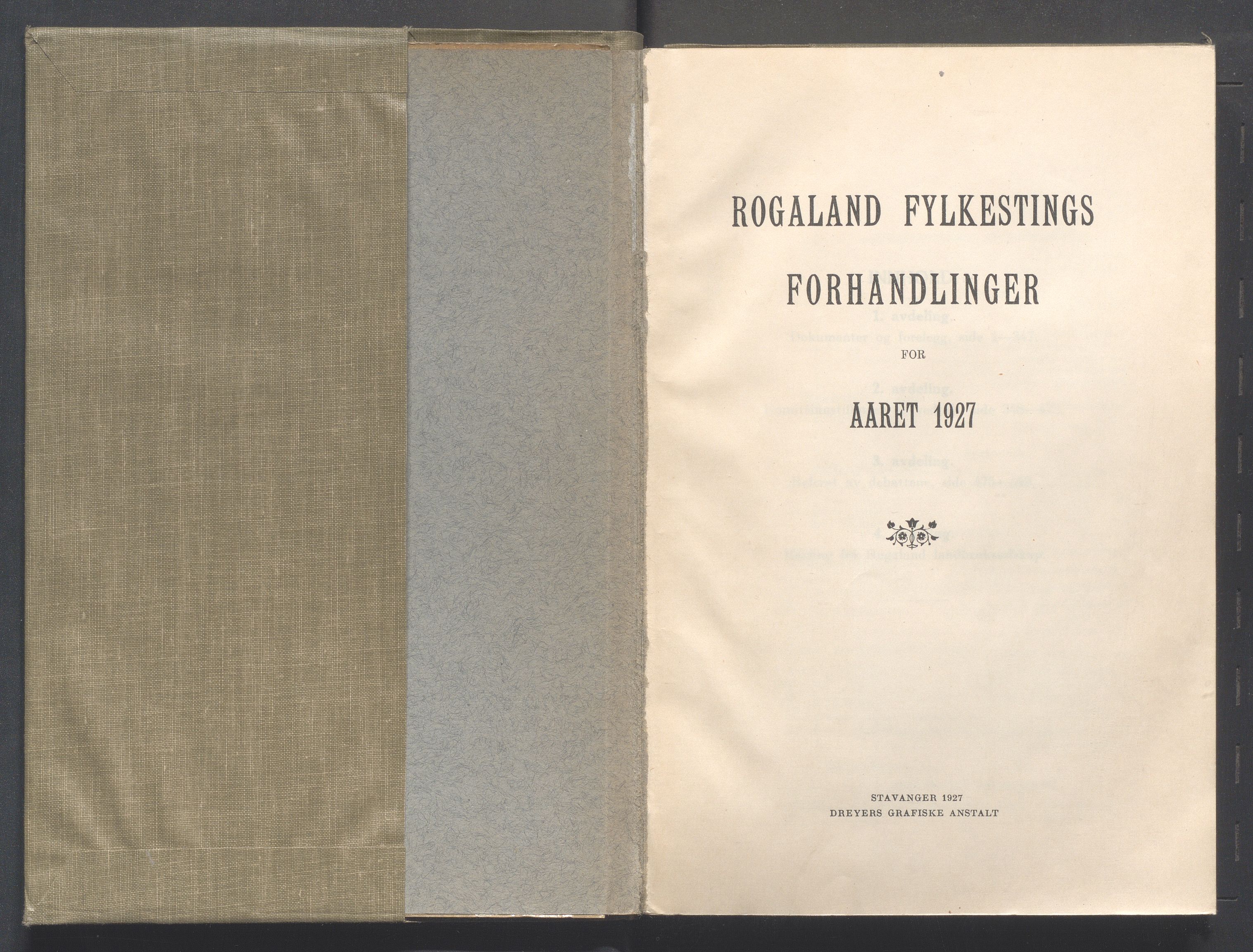 Rogaland fylkeskommune - Fylkesrådmannen , IKAR/A-900/A/Aa/Aaa/L0046: Møtebok , 1927