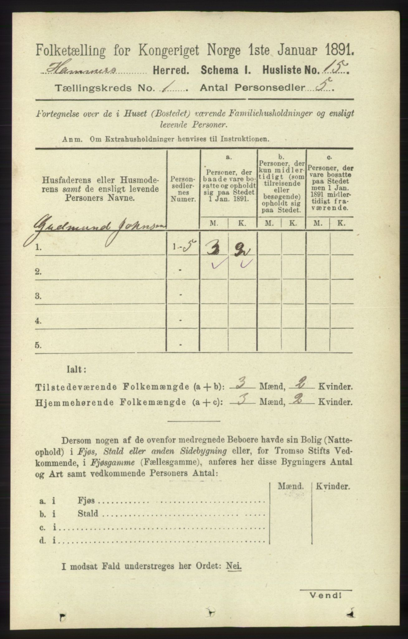 RA, Folketelling 1891 for 1254 Hamre herred, 1891, s. 55