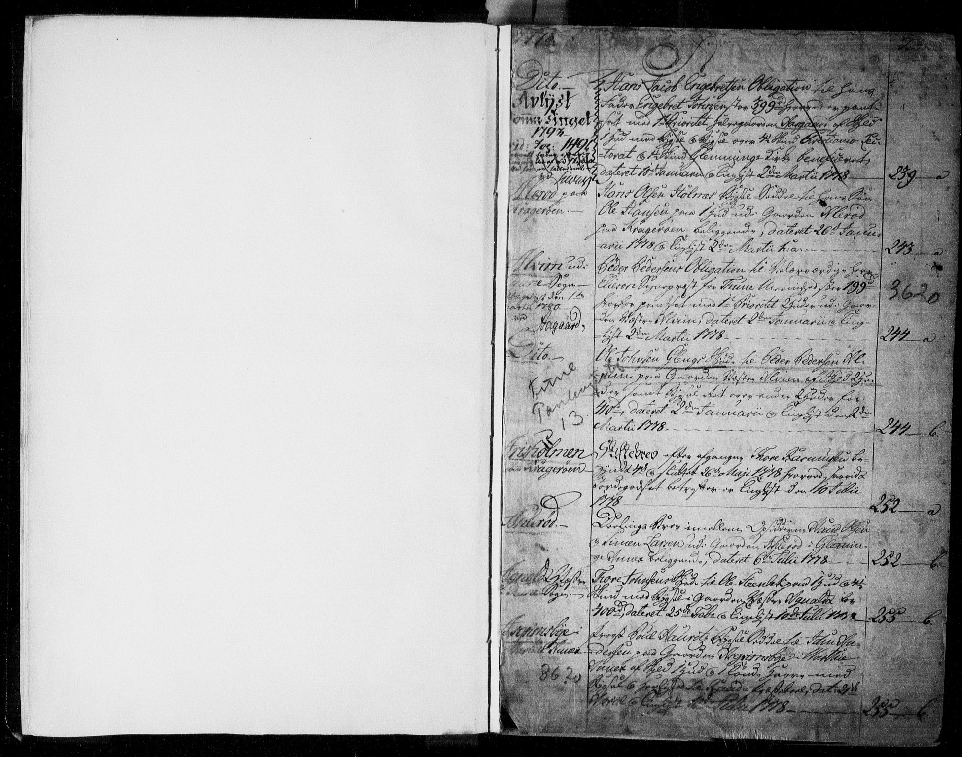 Tune sorenskriveri, SAO/A-10470/G/Ga/Gab/Gaba/L0002: Panteregister nr. I 2, 1776-1806, s. 2
