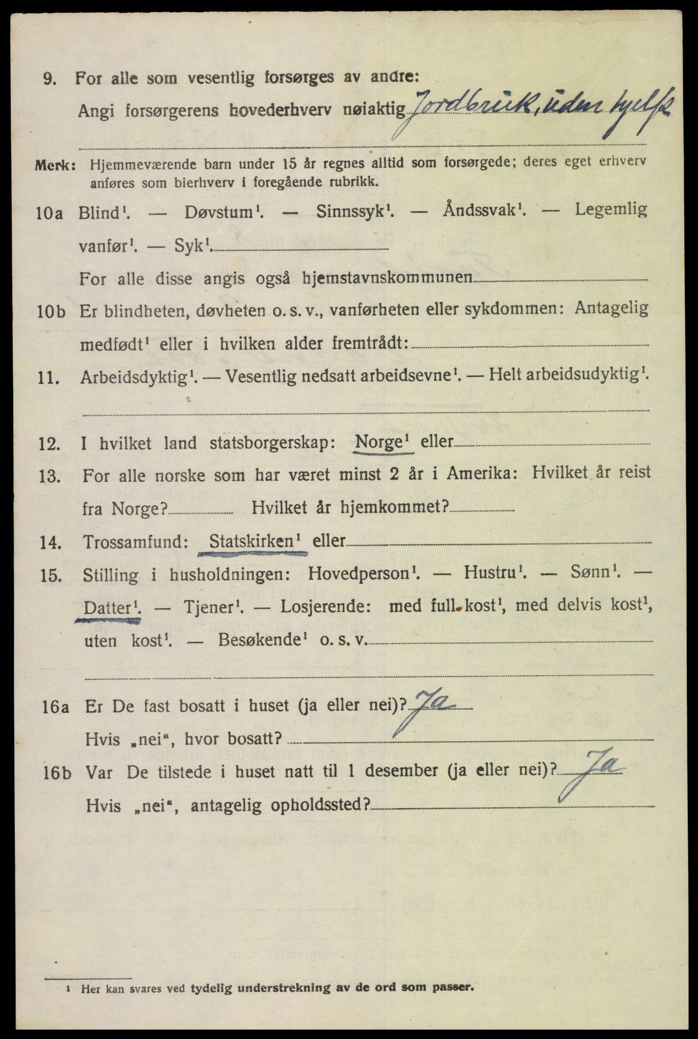 SAK, Folketelling 1920 for 1013 Tveit herred, 1920, s. 1999
