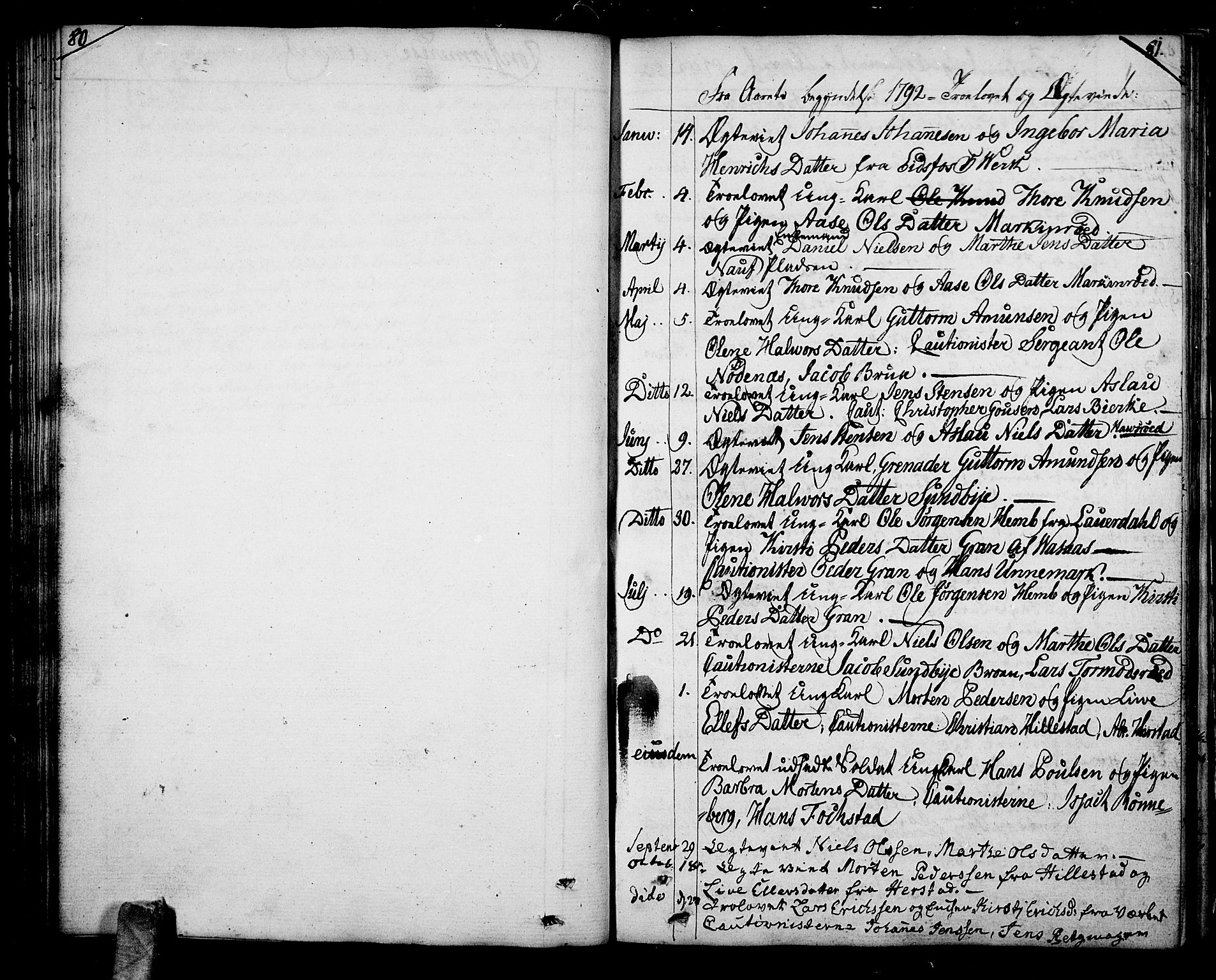 Hof kirkebøker, AV/SAKO-A-64/F/Fa/L0003: Ministerialbok nr. I 3, 1782-1814, s. 80-81