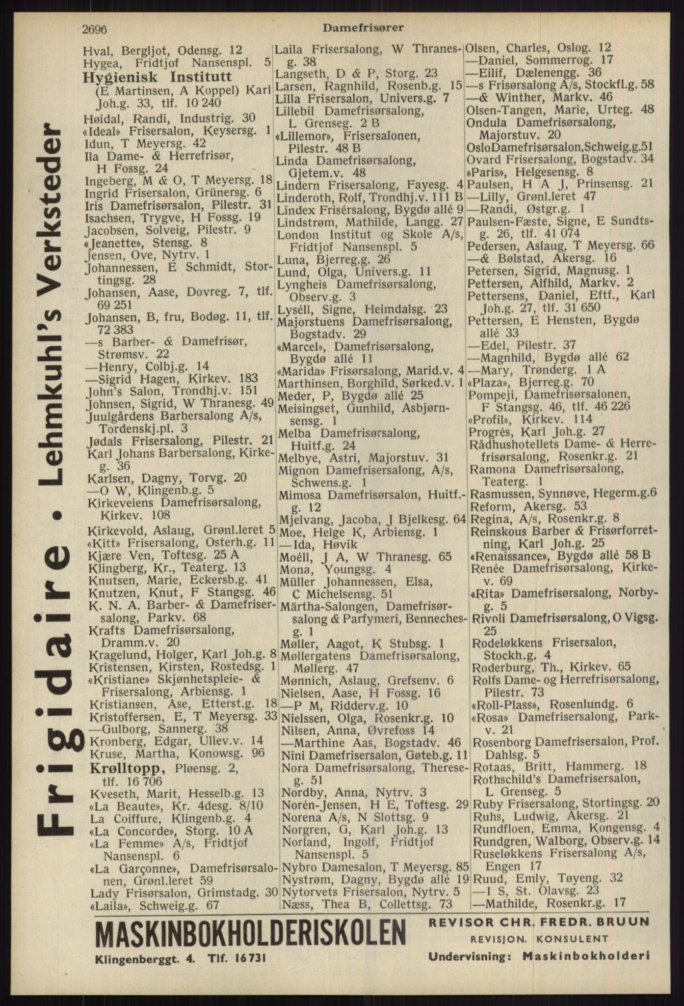 Kristiania/Oslo adressebok, PUBL/-, 1939, s. 2696