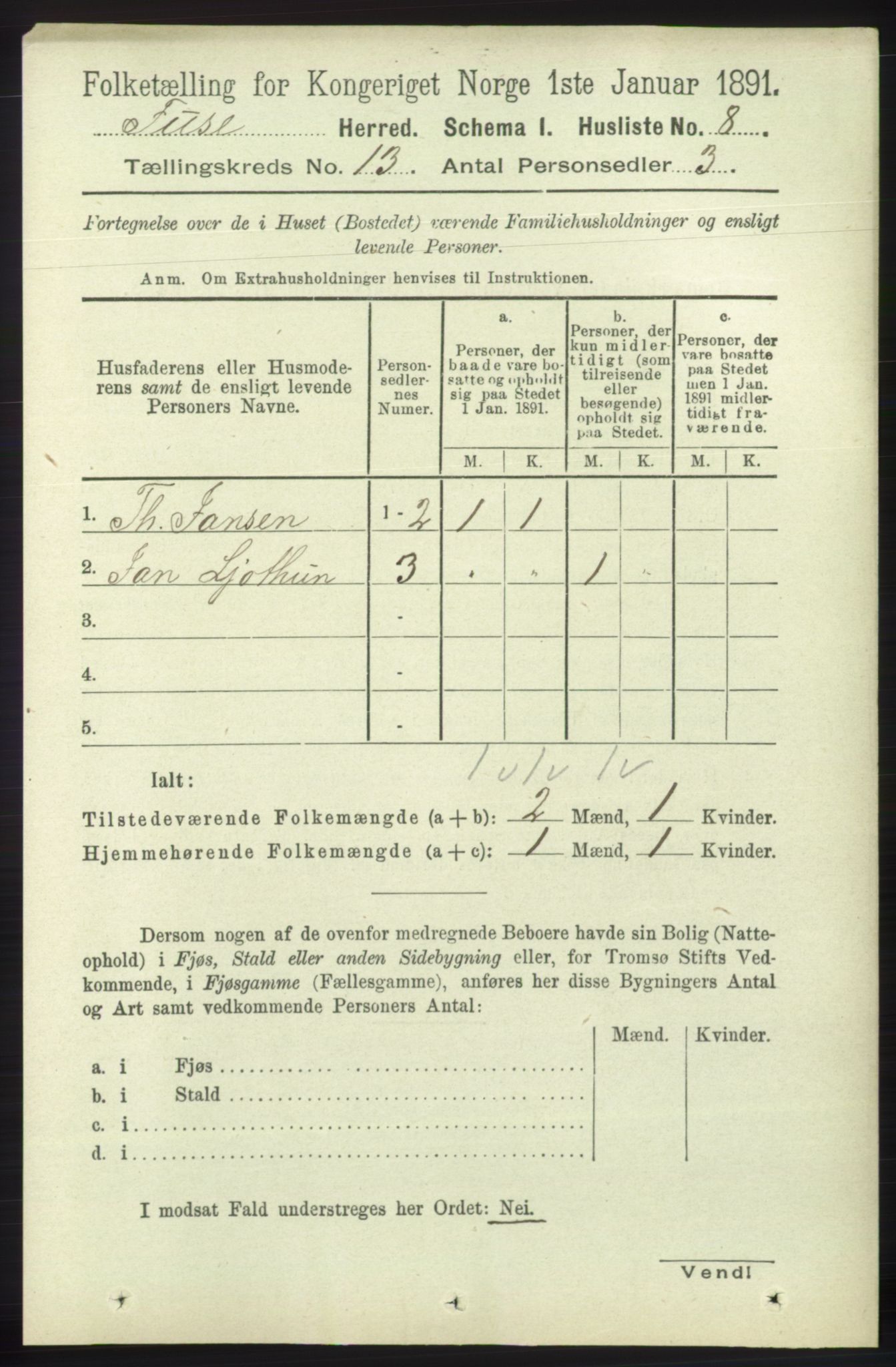 RA, Folketelling 1891 for 1241 Fusa herred, 1891, s. 2799