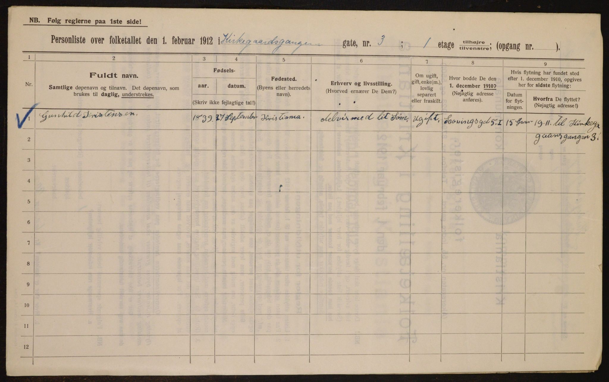 OBA, Kommunal folketelling 1.2.1912 for Kristiania, 1912, s. 50271