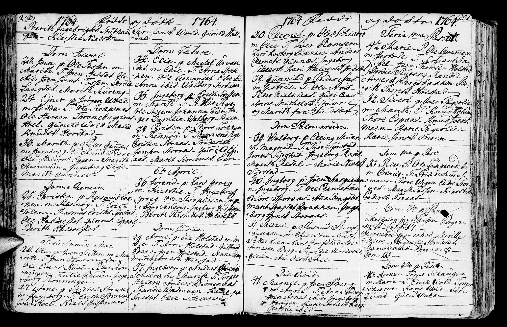 Ministerialprotokoller, klokkerbøker og fødselsregistre - Sør-Trøndelag, SAT/A-1456/672/L0851: Ministerialbok nr. 672A04, 1751-1775, s. 230-231