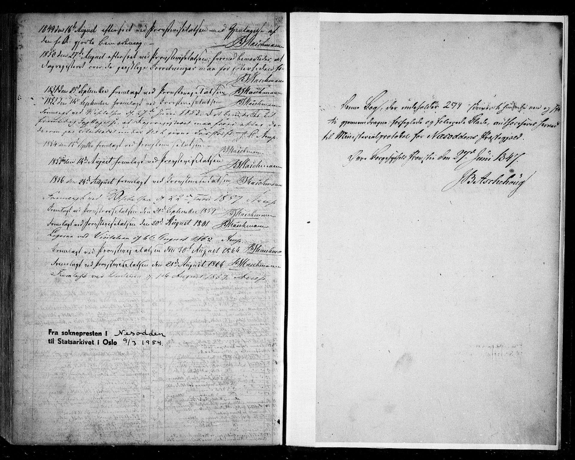 Nesodden prestekontor Kirkebøker, SAO/A-10013/F/Fa/L0007: Ministerialbok nr. I 7, 1848-1868