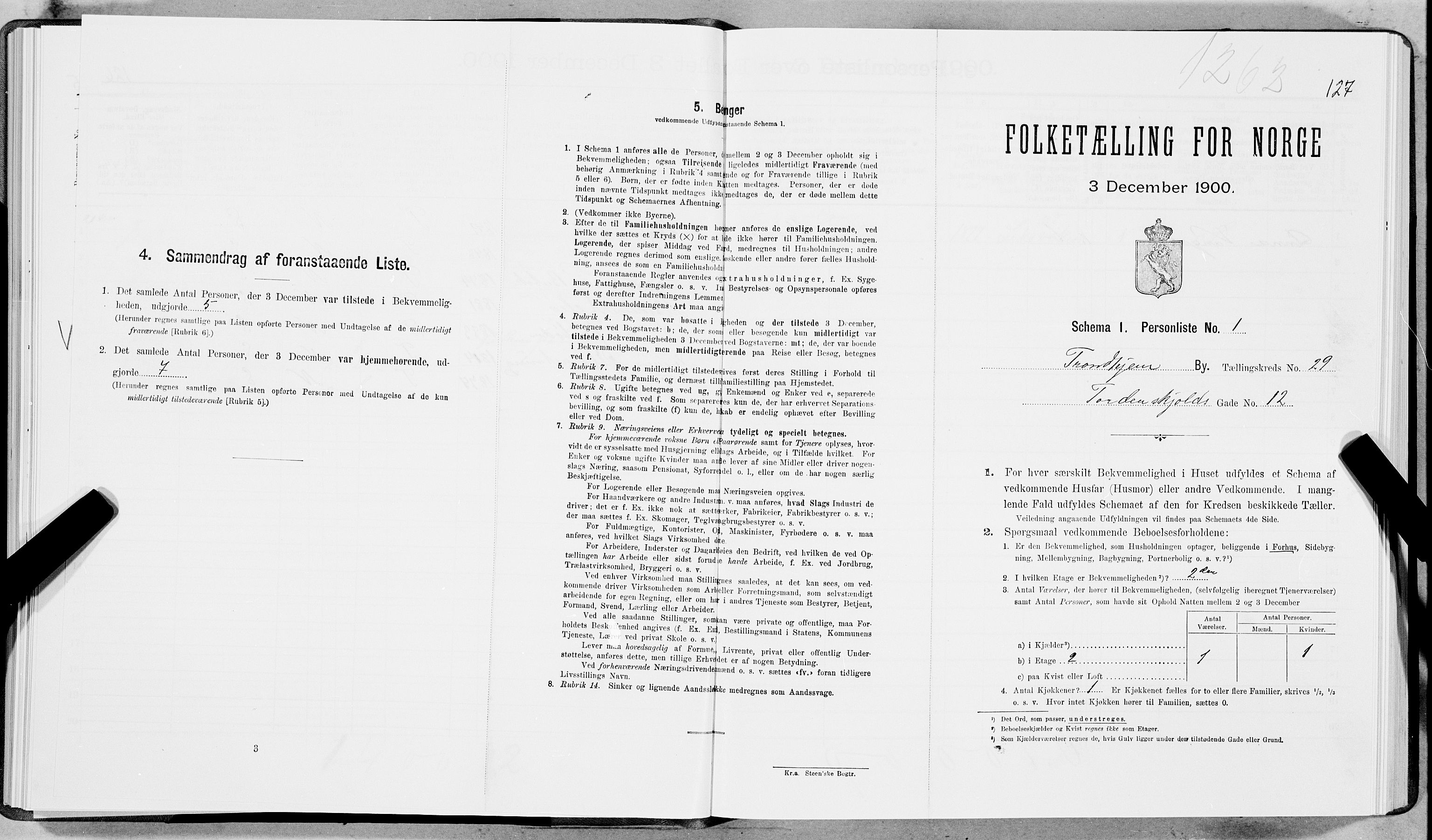 SAT, Folketelling 1900 for 1601 Trondheim kjøpstad, 1900, s. 4583