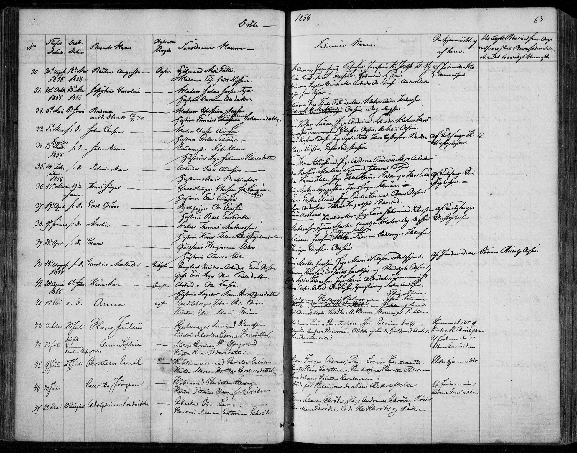 Holmestrand kirkebøker, AV/SAKO-A-346/F/Fa/L0002: Ministerialbok nr. 2, 1840-1866, s. 63
