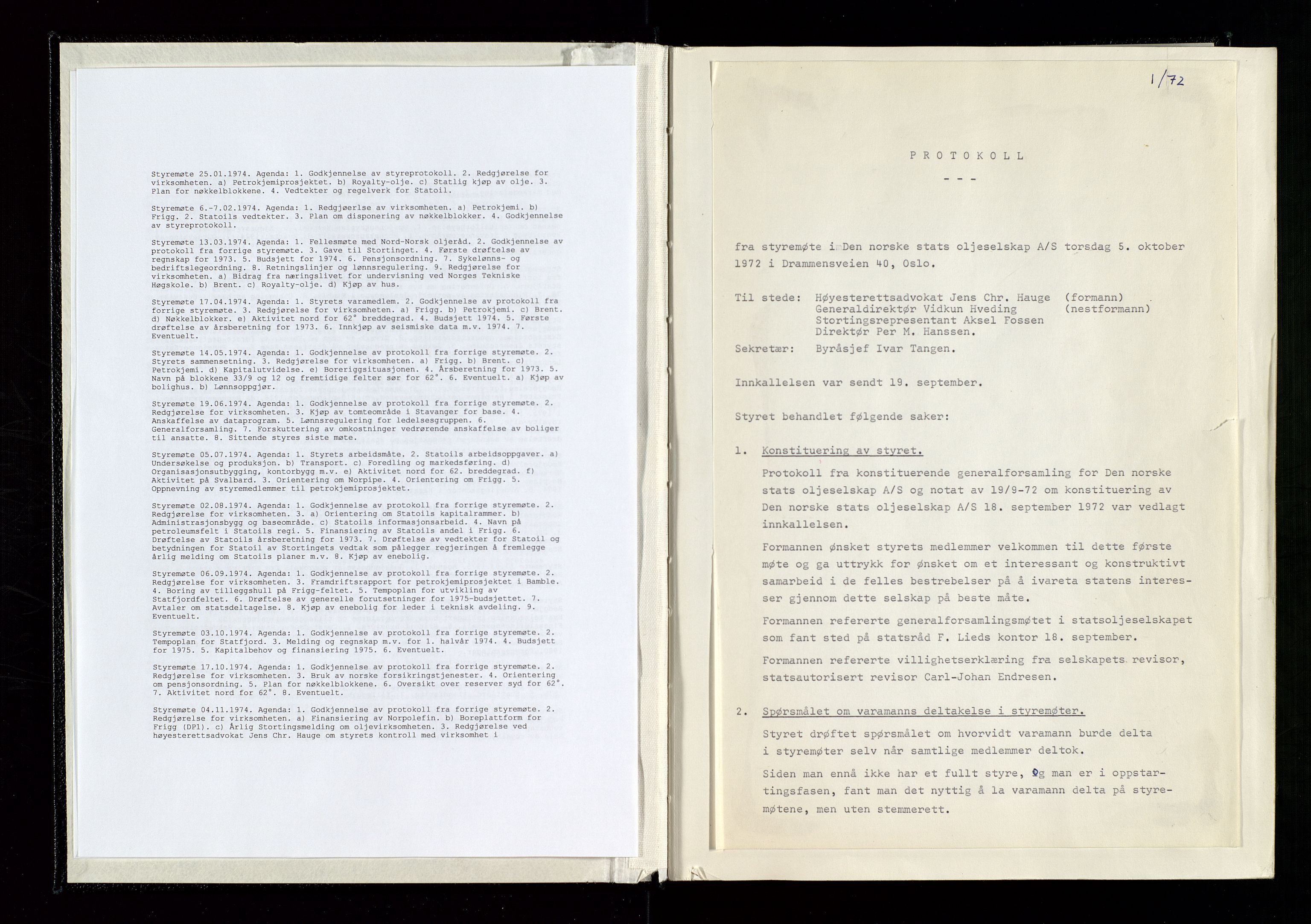 Pa 1339 - Statoil ASA, SAST/A-101656/0001/A/Ab/Aba/L0001: Styremøteprotokoller, 05.10.1972 til 14.12.1978, 1972-1978, s. 4