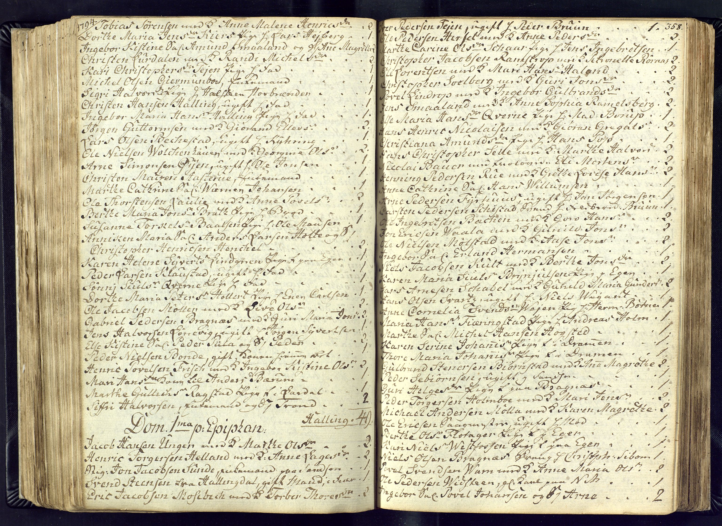 Kongsberg kirkebøker, SAKO/A-22/M/Ma/L0011: Kommunikantprotokoll nr. 11, 1788-1795, s. 358