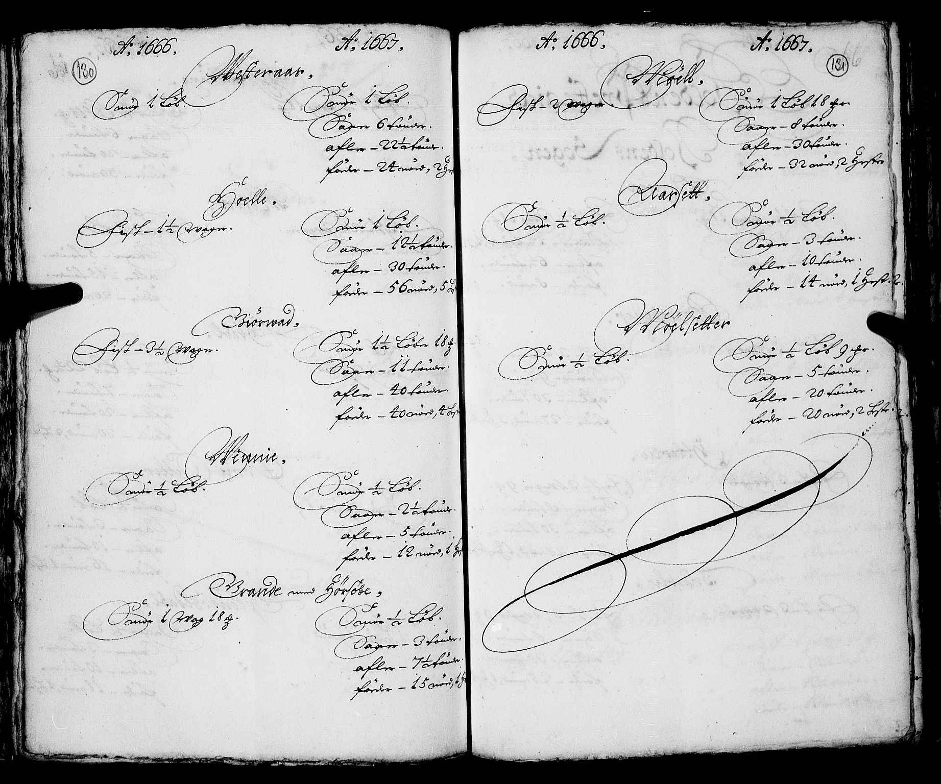 Rentekammeret inntil 1814, Realistisk ordnet avdeling, AV/RA-EA-4070/N/Nb/Nba/L0046: Sunnmøre fogderi, 1666-1667, s. 130-131