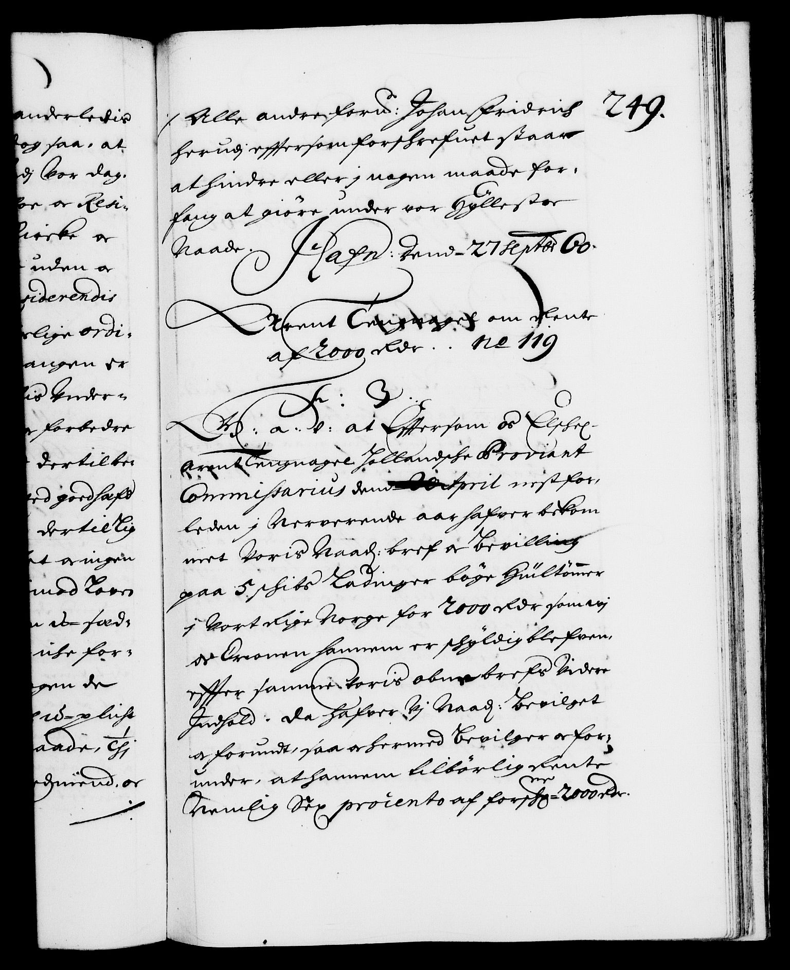 Danske Kanselli 1572-1799, RA/EA-3023/F/Fc/Fca/Fcaa/L0009: Norske registre (mikrofilm), 1657-1660, s. 249a