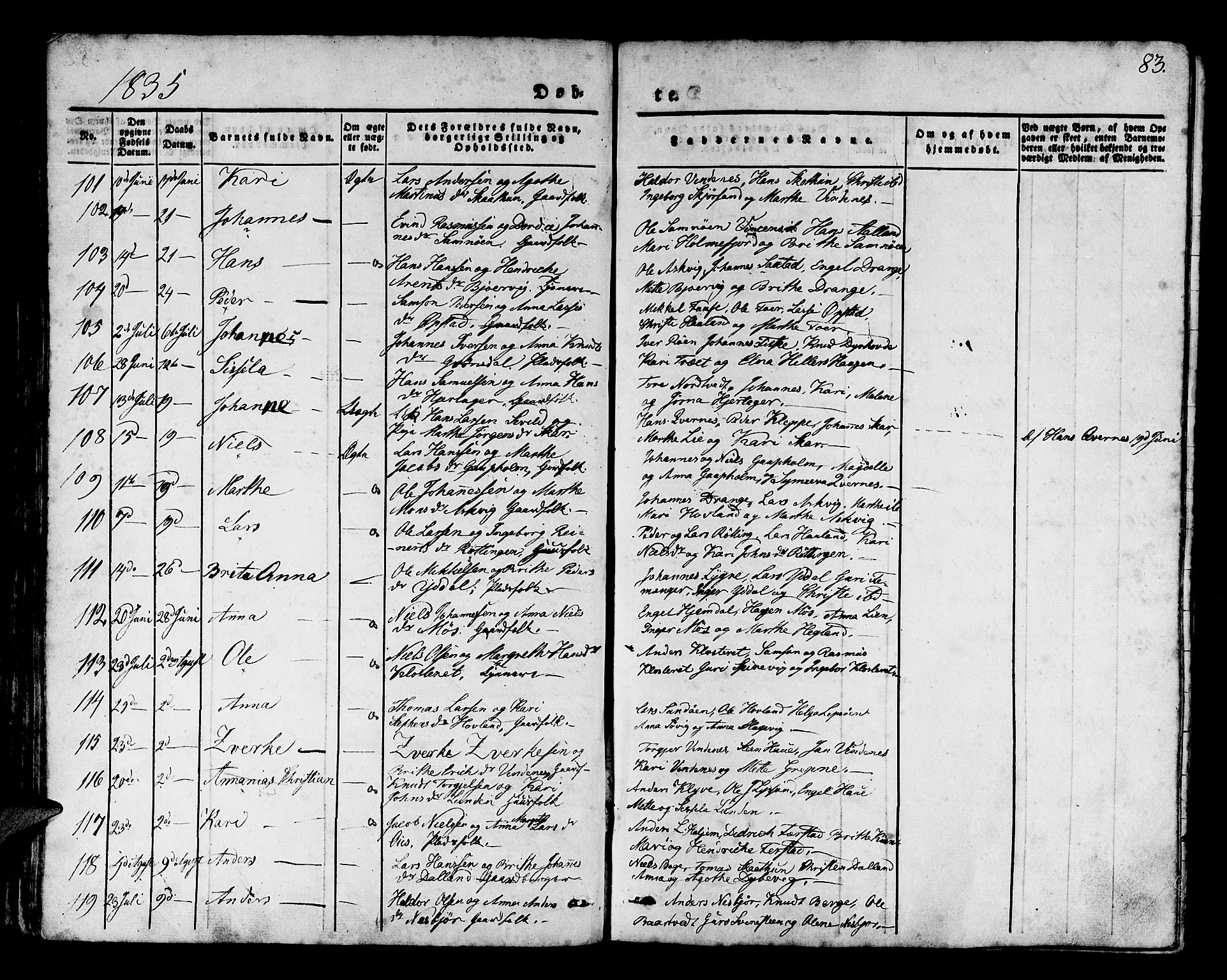 Os sokneprestembete, AV/SAB-A-99929: Ministerialbok nr. A 14, 1826-1839, s. 83