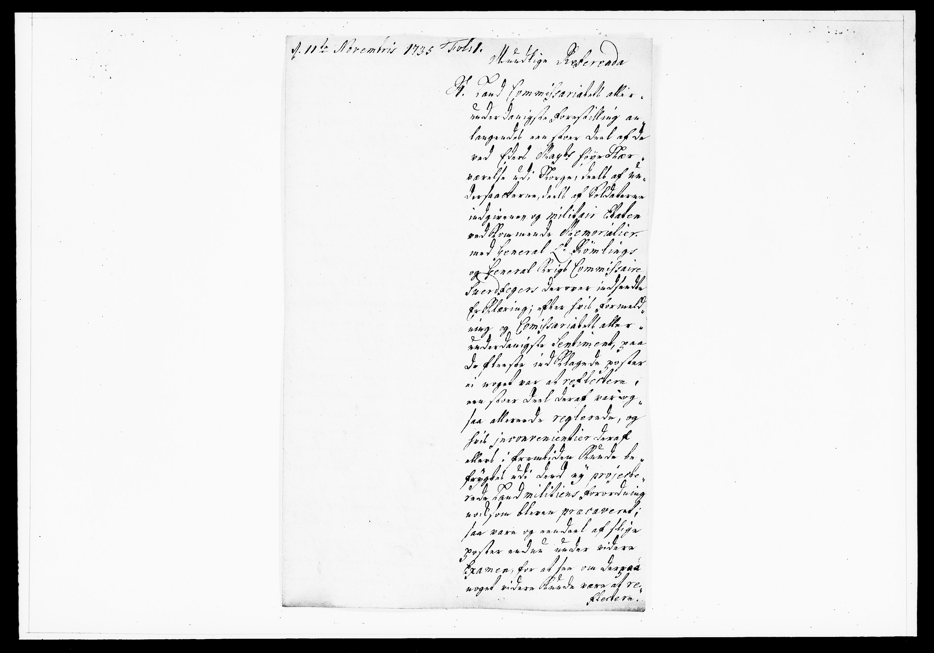 Krigskollegiet, Krigskancelliet, DRA/A-0006/-/1122-1129: Refererede sager, 1735, s. 521